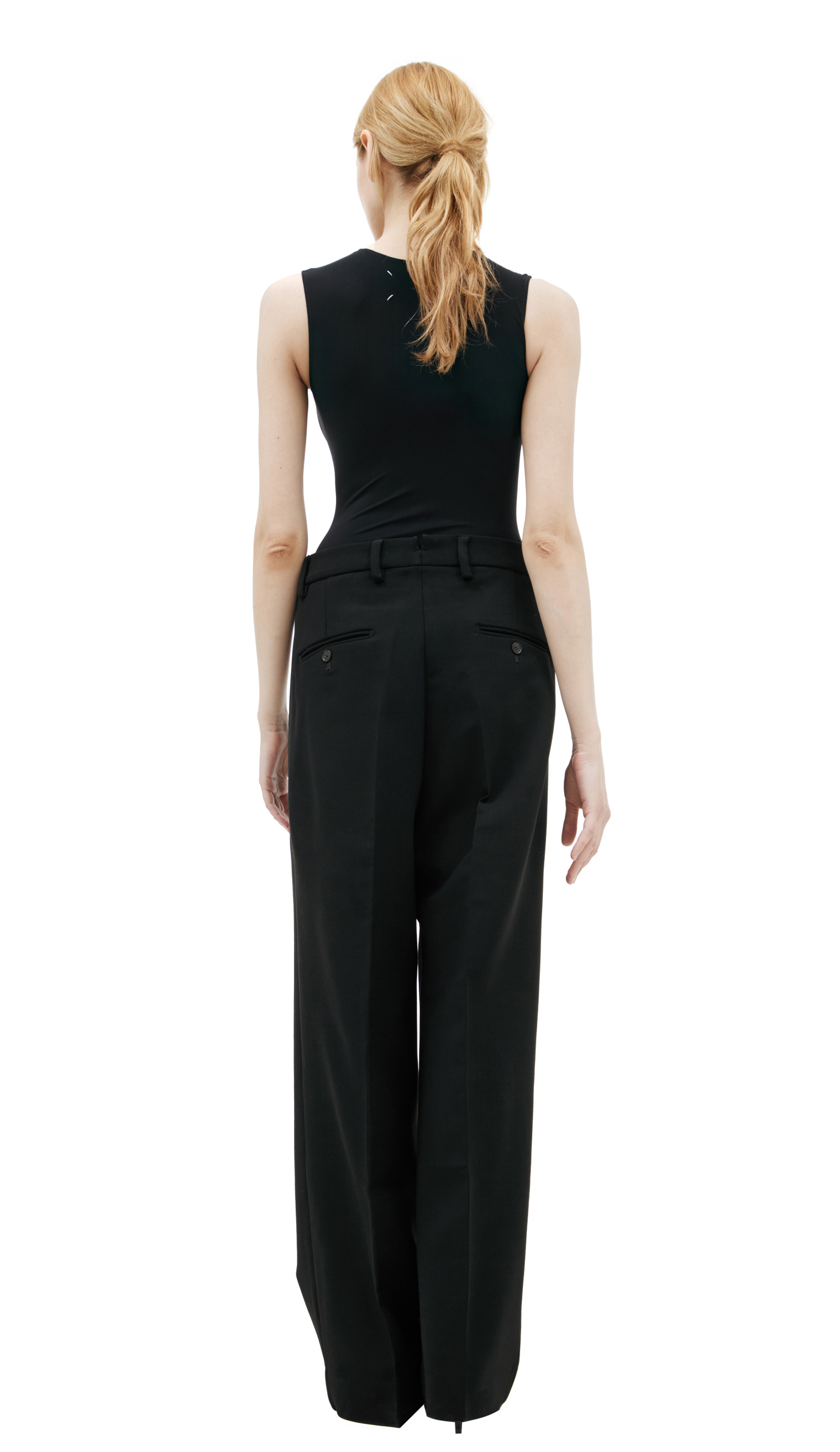 VETEMENTS Black trousers with arrows