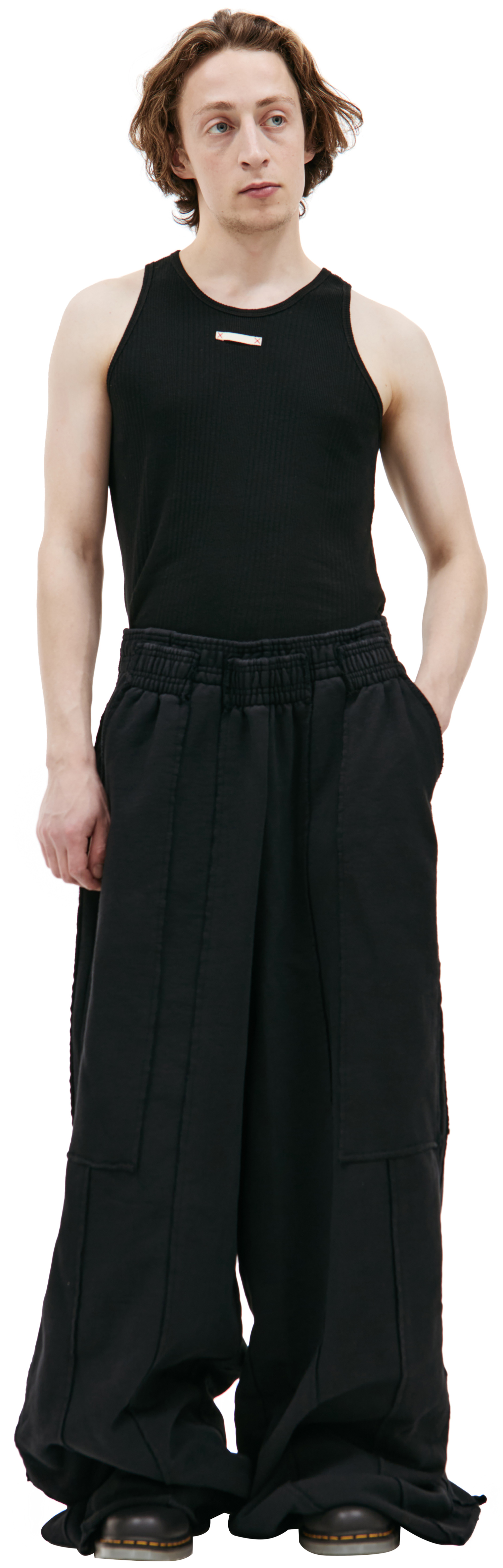 VETEMENTS Black wide leg sweatpants