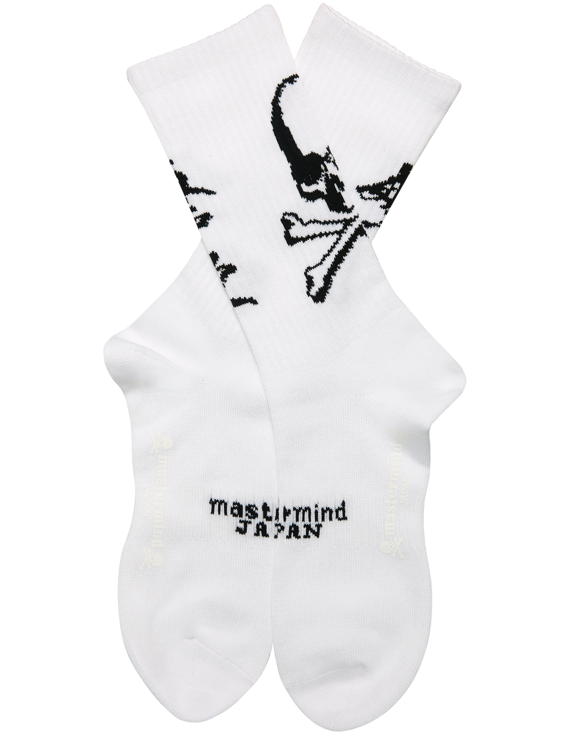 Mastermind WORLD Носки-MJ26EE1-SO007/WHITE черное лого и надпись,белые