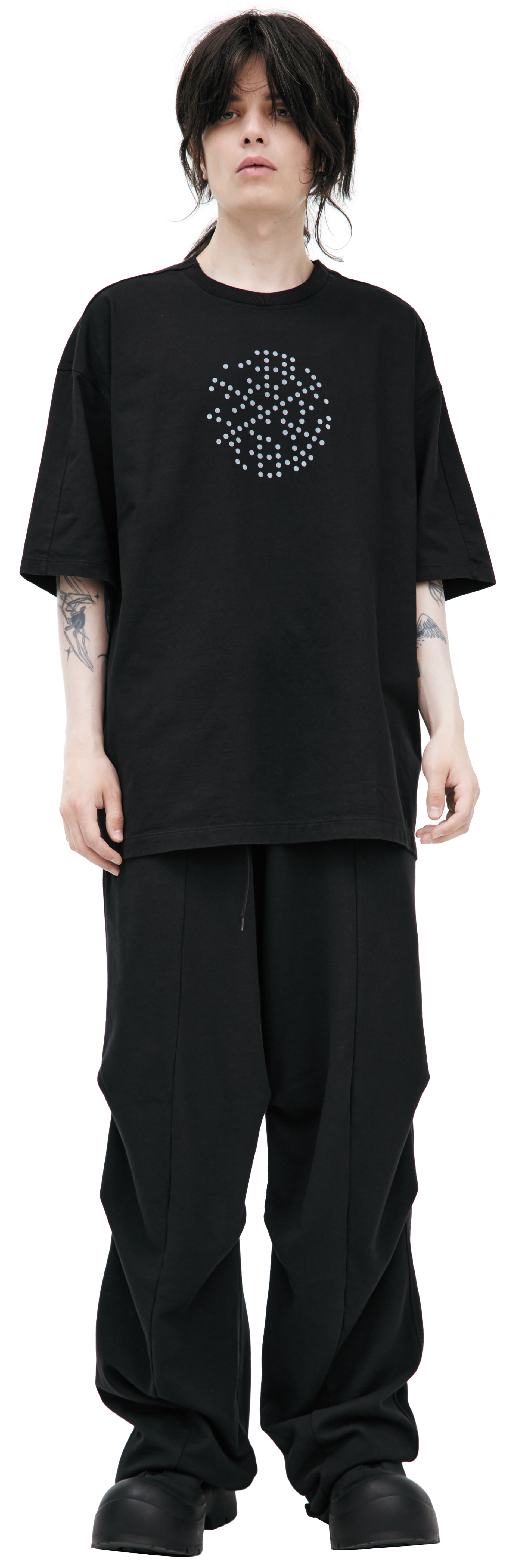 The Viridi-Anne Black print T-shirt