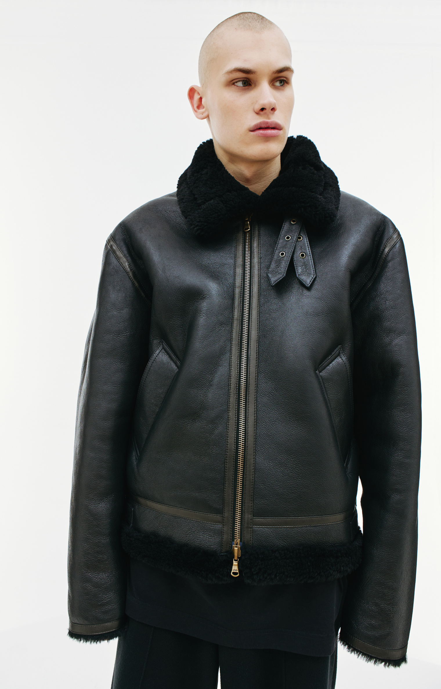 VETEMENTS Black reversible shearling jacket