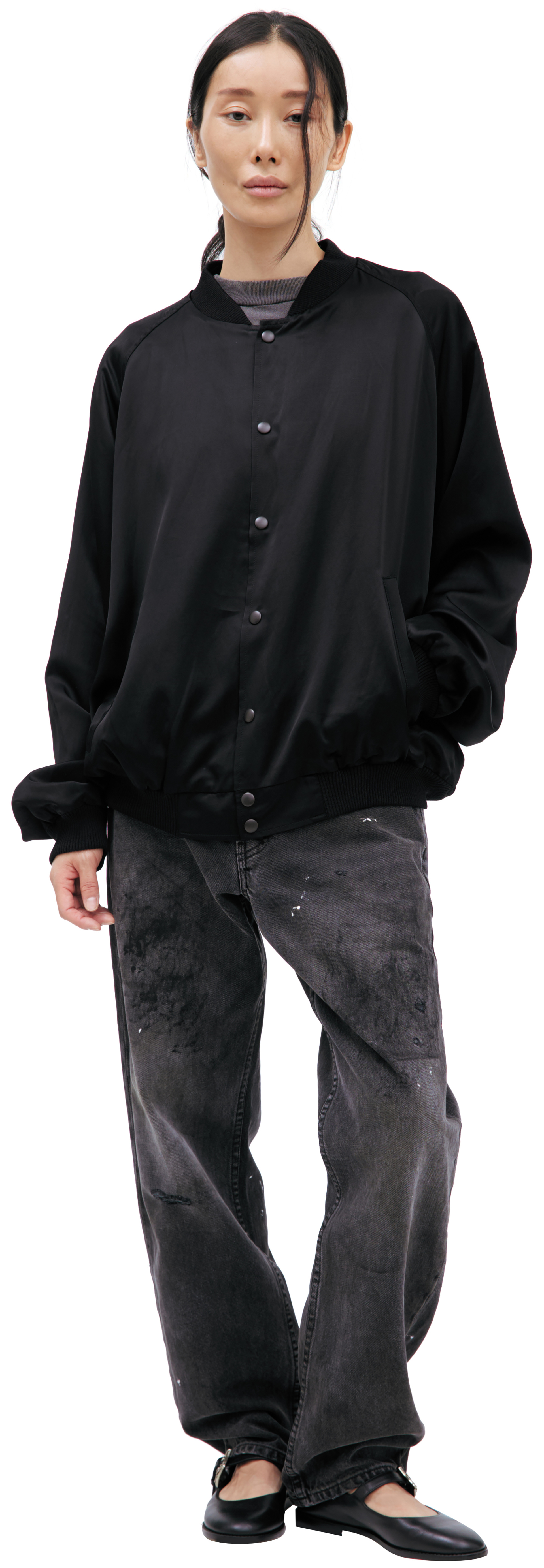 Saint Mxxxxxx Black bomber jacket with buttons