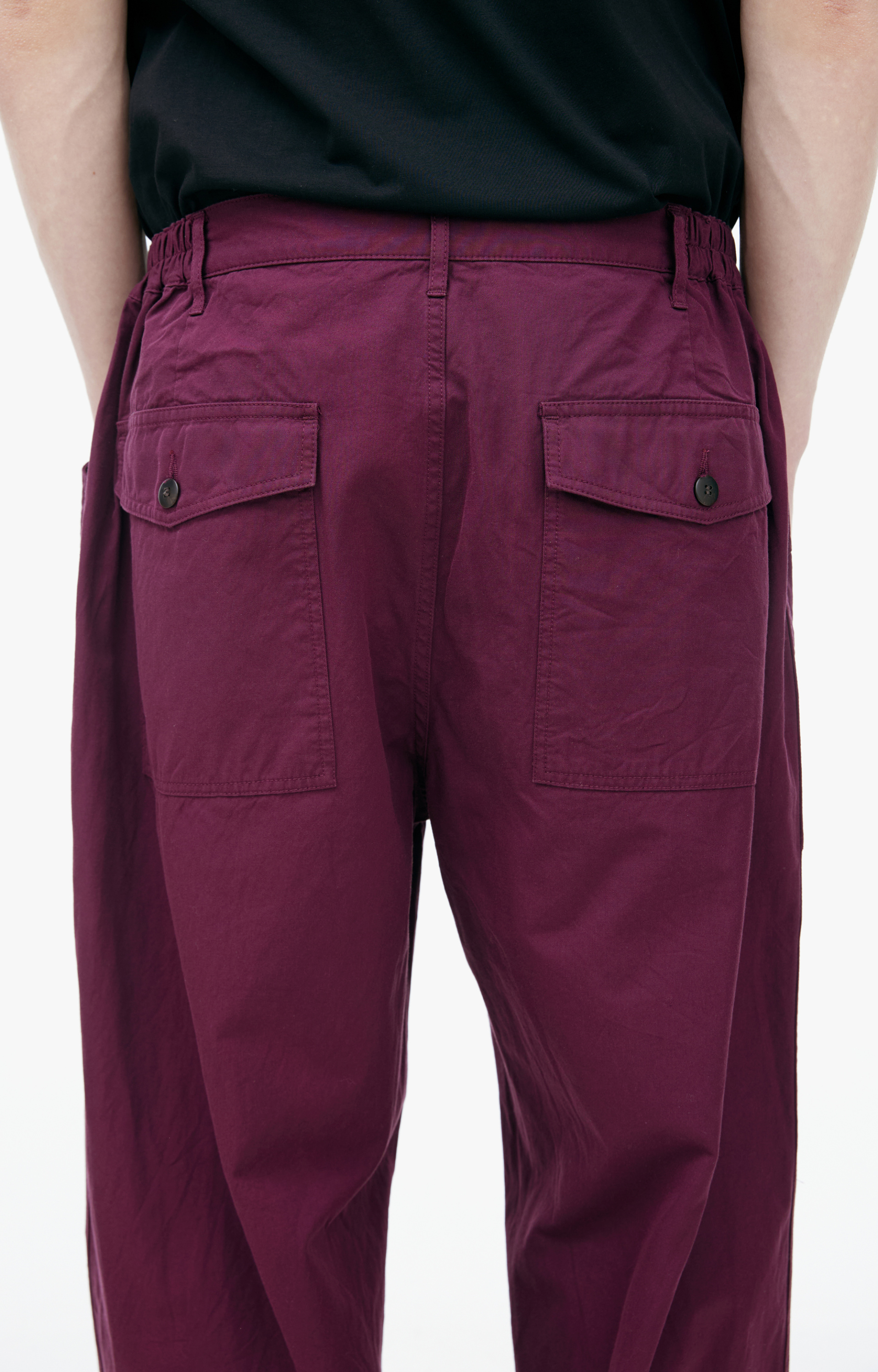 visvim Burgundy cotton trousers
