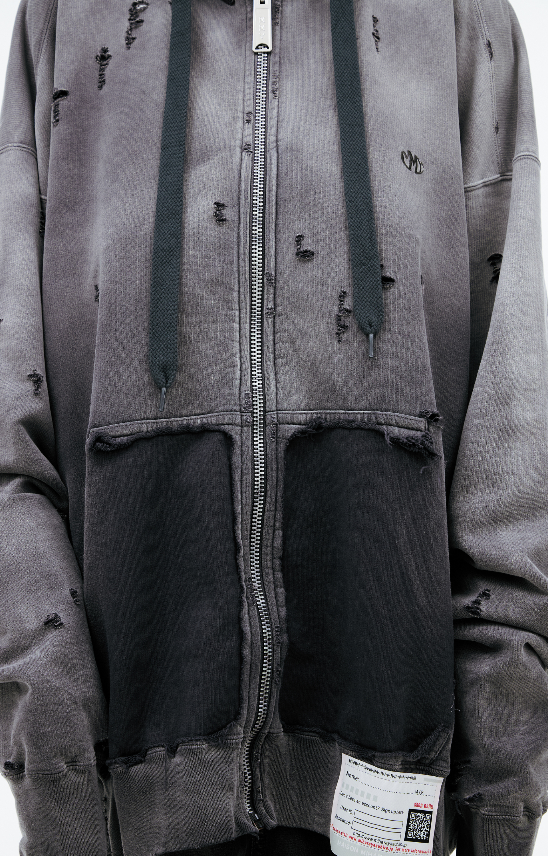Maison Mihara Yasuhiro Oversize hoodie with zipper