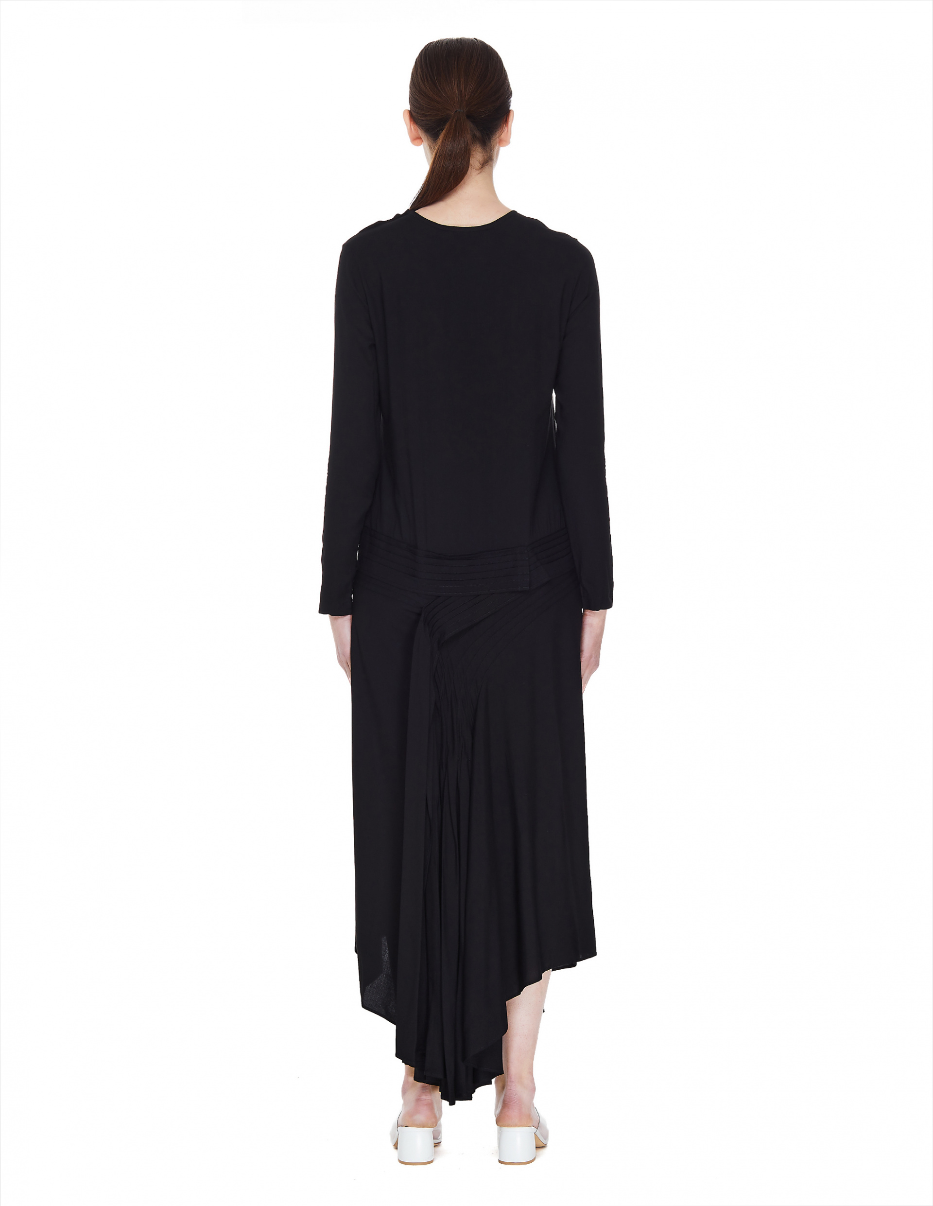 Yohji Yamamoto Черное платье с вшитым поясом