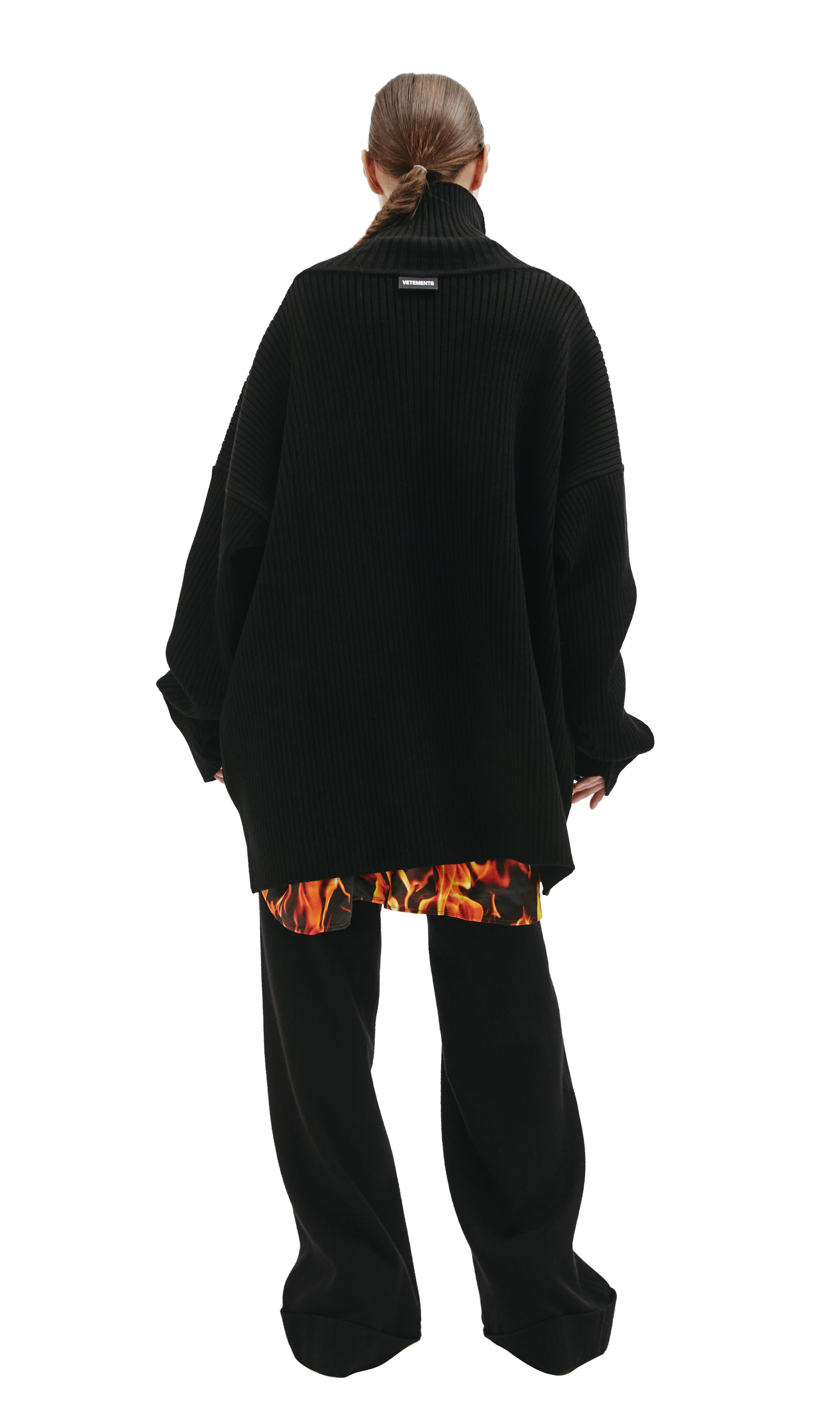 VETEMENTS Black wool zipped cardigan