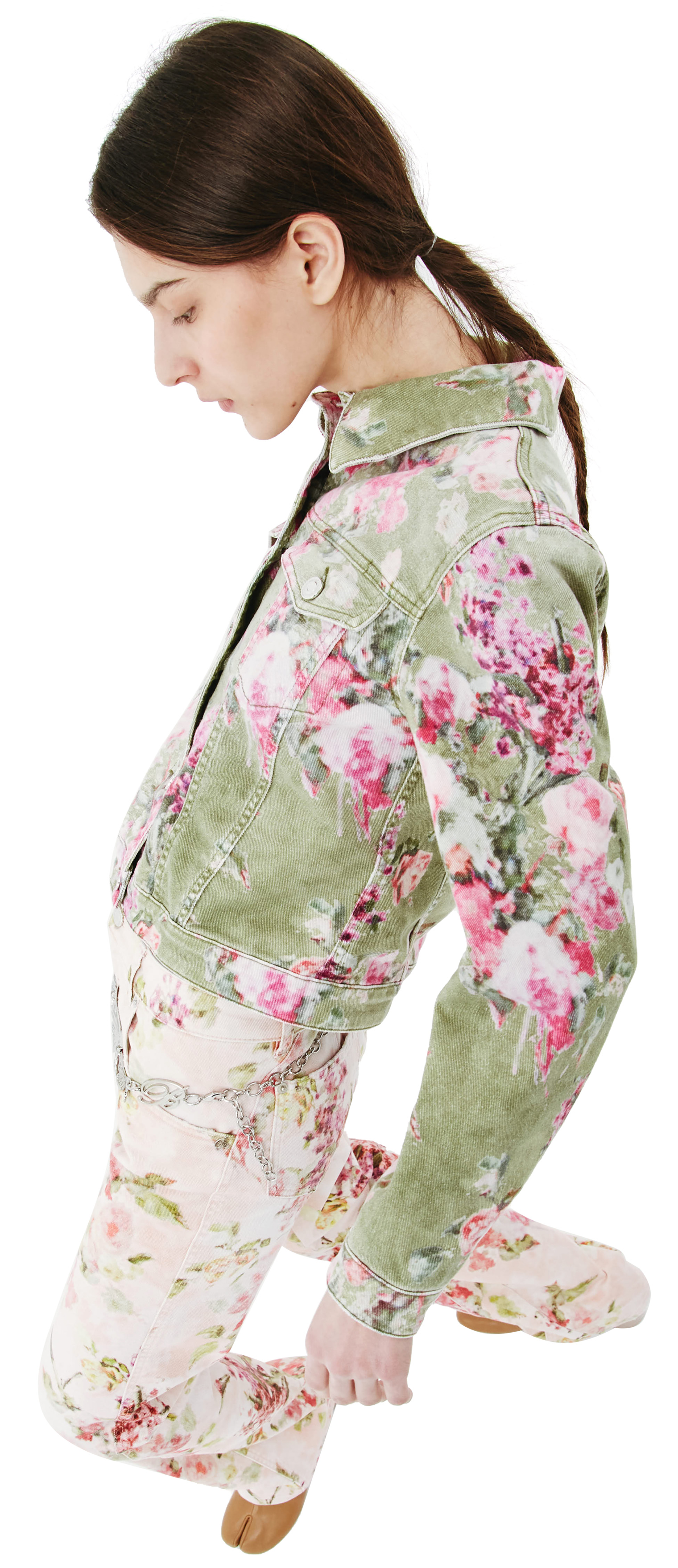 Blumarine Floral-print Denim Jacket