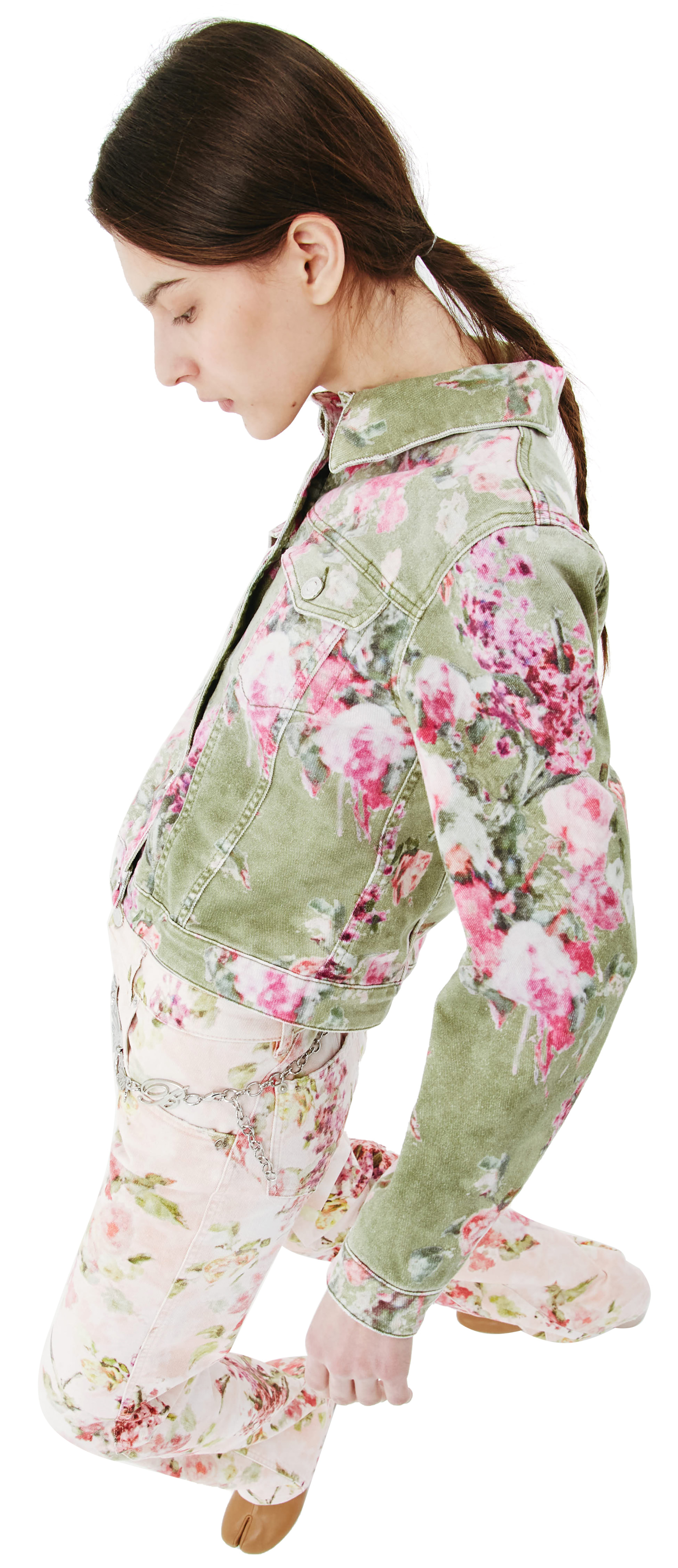 Blumarine Джинсовая куртка с цветочным принтом