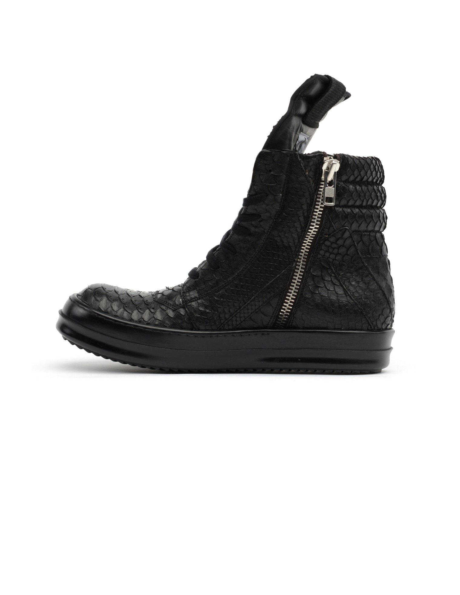 Rick Owens Python leather hi-top sneakers