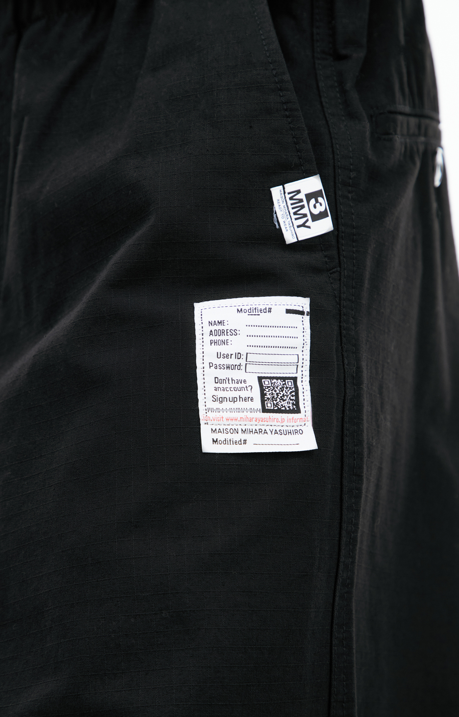 Maison Mihara Yasuhiro Black cotton trousers