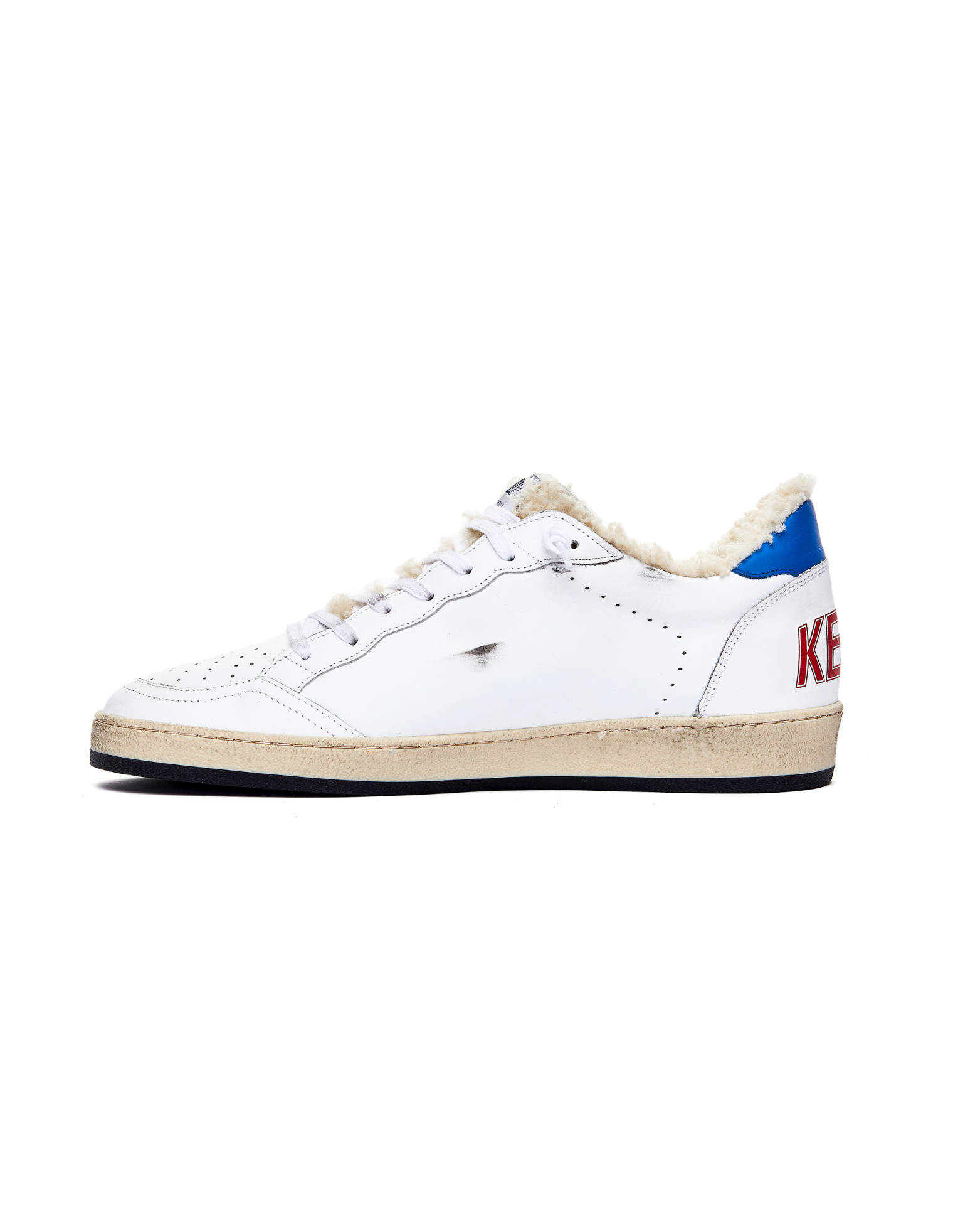 Golden Goose White Ball Star Shearling Sneakers
