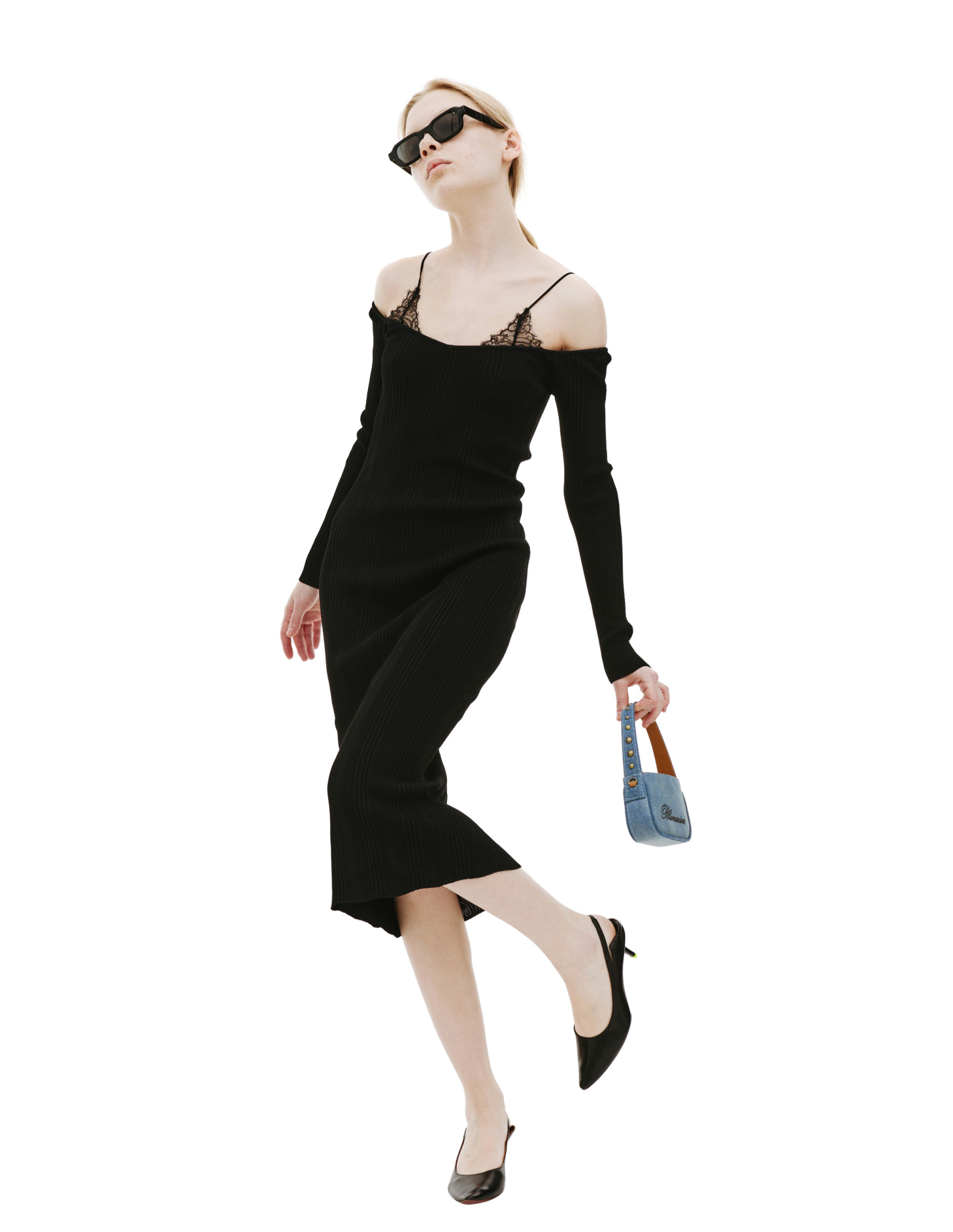 Blumarine Knit dress with lace