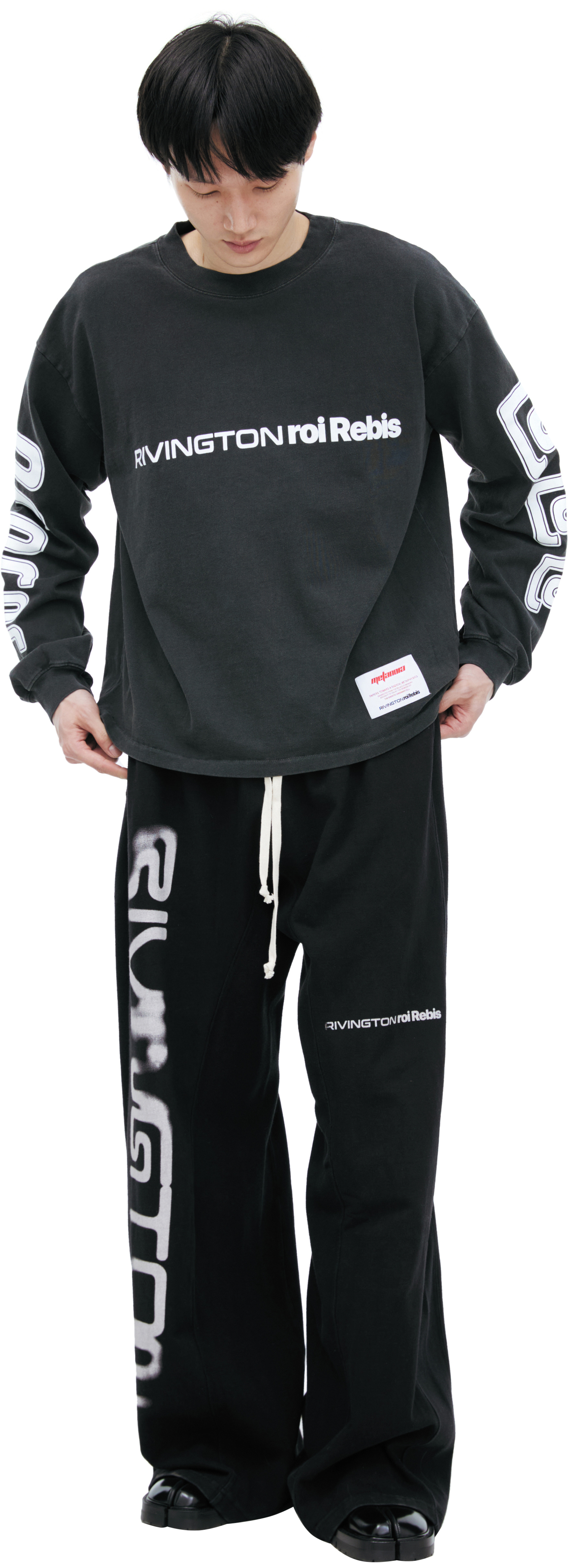 RRR123 Dark gray printed longsleeve