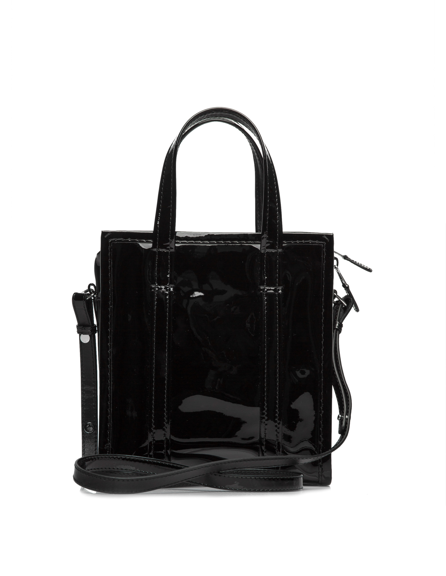 Balenciaga Bazar Small patent leather bag
