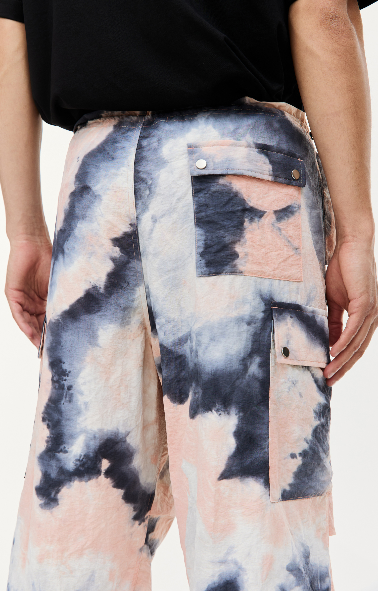 Children of the discordance Tie dye nylon cargo trousers