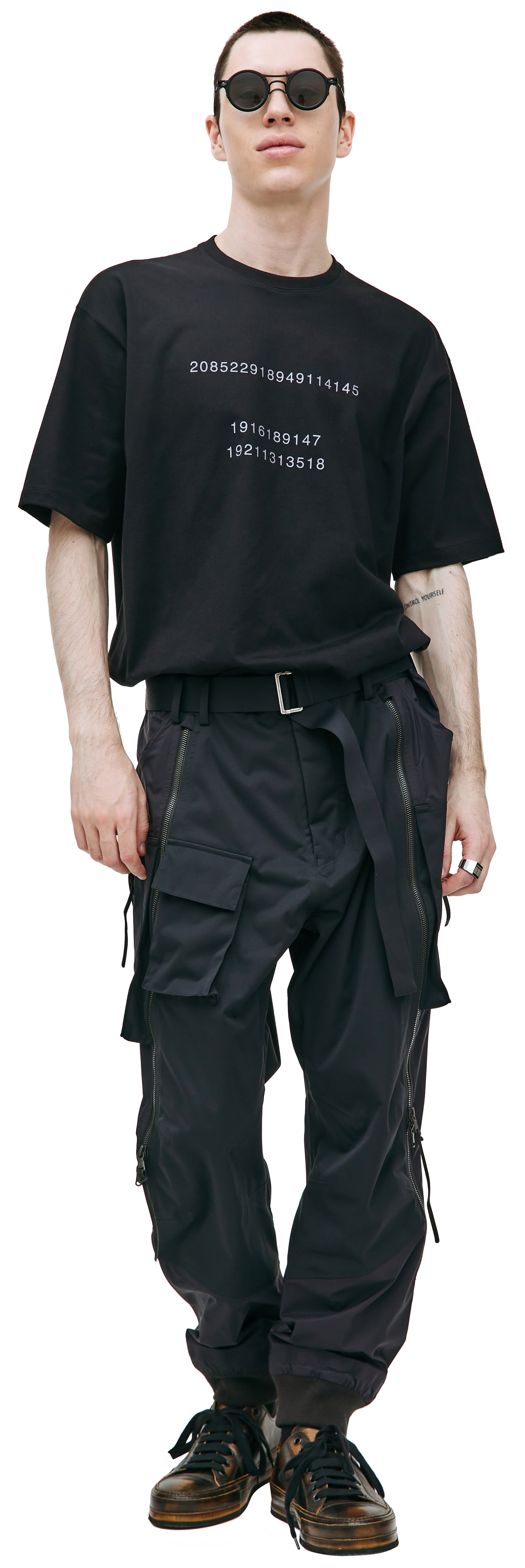 The Viridi-Anne Black zip trousers