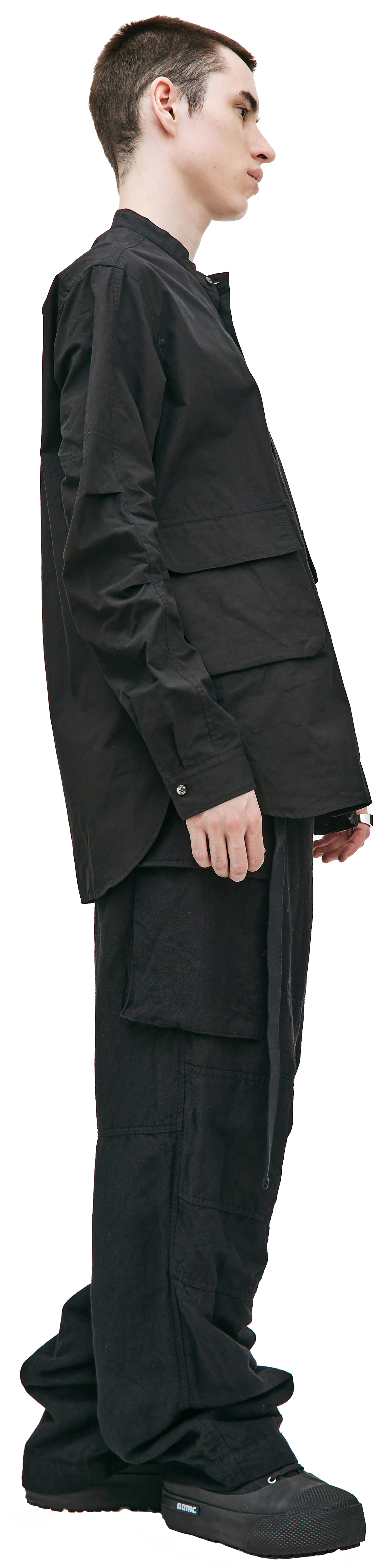 The Viridi-Anne Black cotton shirt with pocket