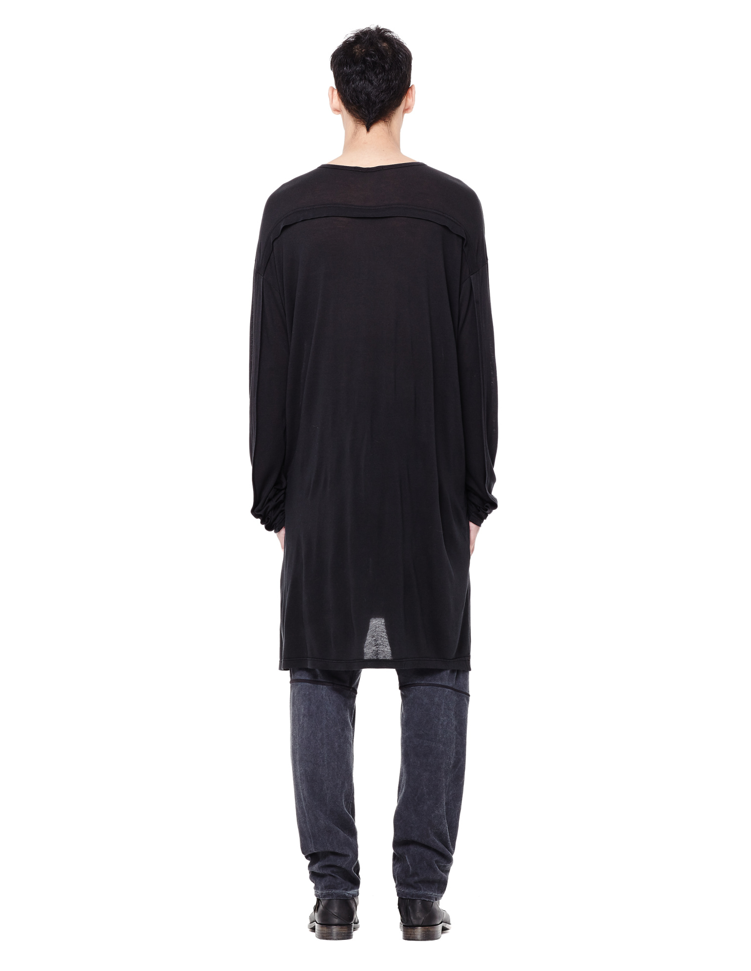 The Viridi-Anne Asymmetric Hem Modal Long Sleeve T-shirt