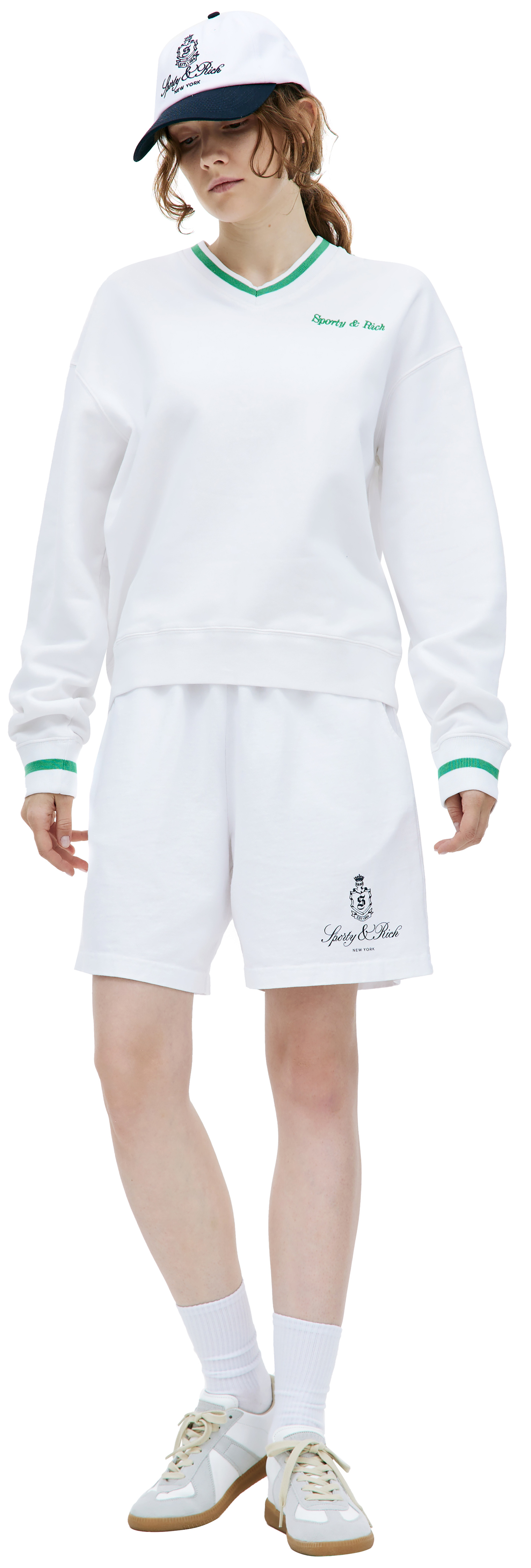 SPORTY & RICH White Serif sweatshirt