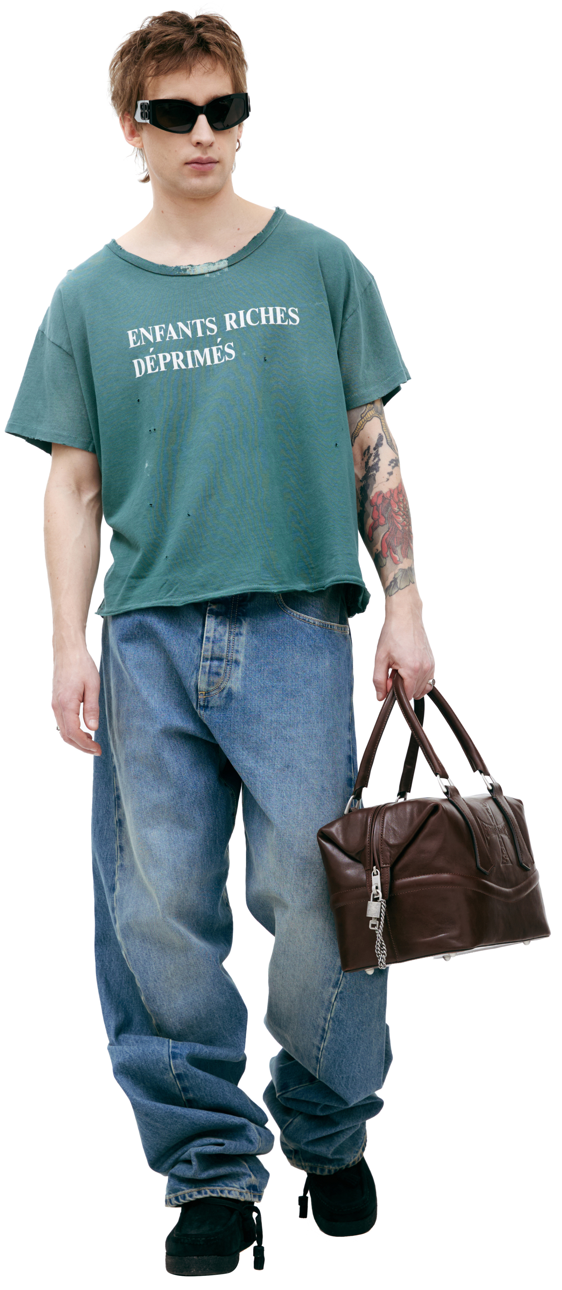 Enfants Riches Déprimés Ripped paint effect t-shirt