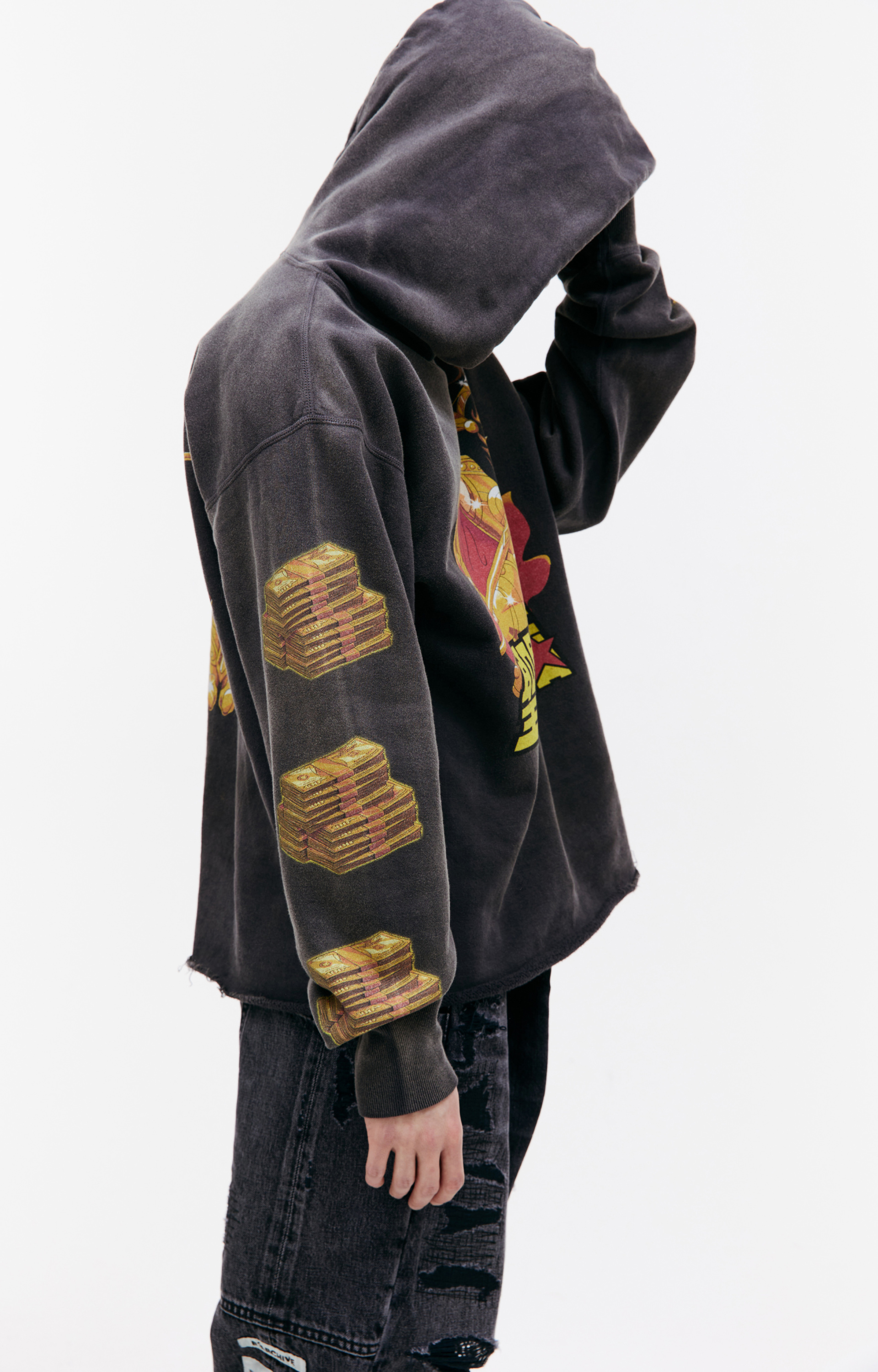 Saint Michael Printed cotton hoodie