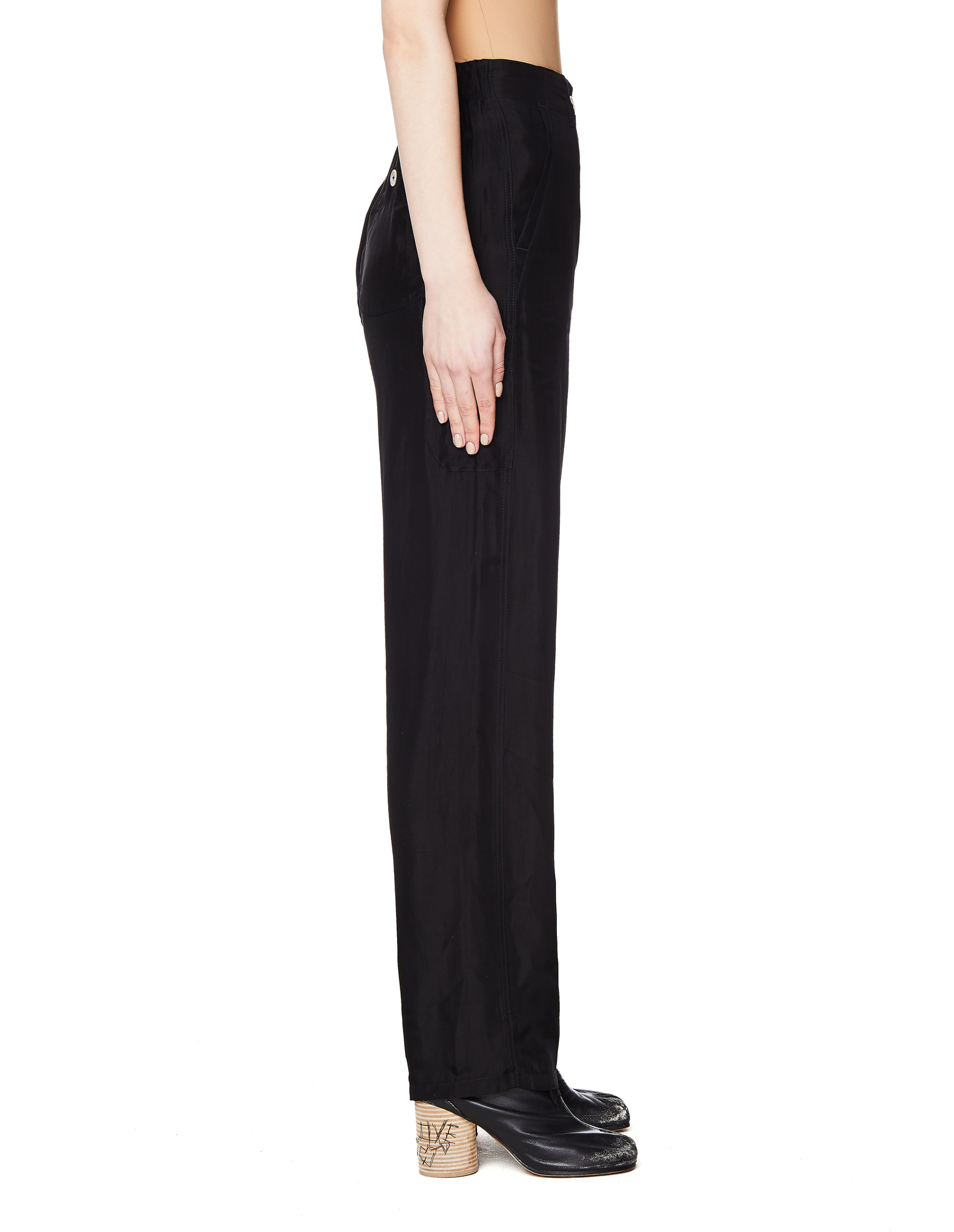Ann Demeulemeester Black Viscose Trousers
