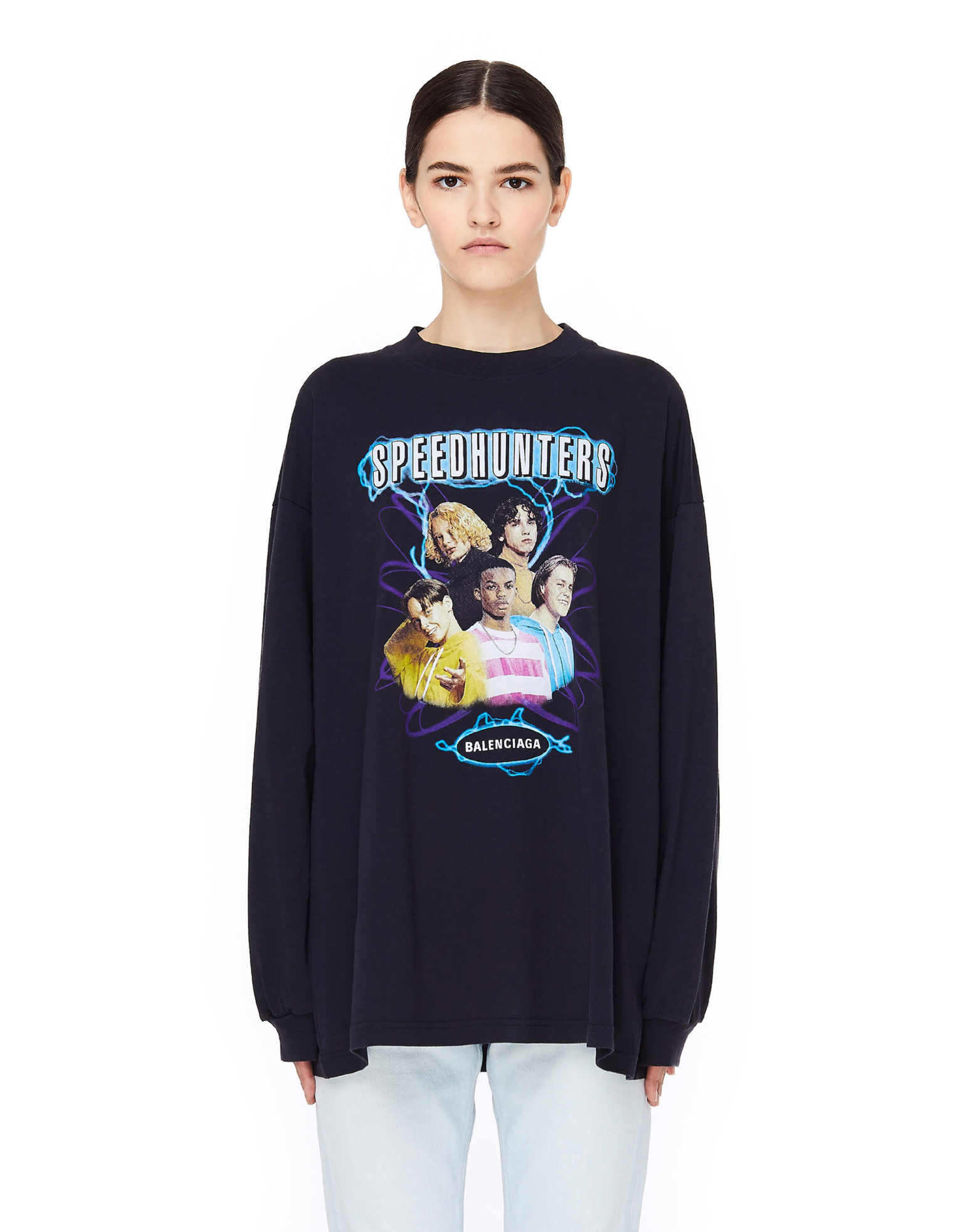 Balenciaga Черный хлопковый лонгслив Speedhunters