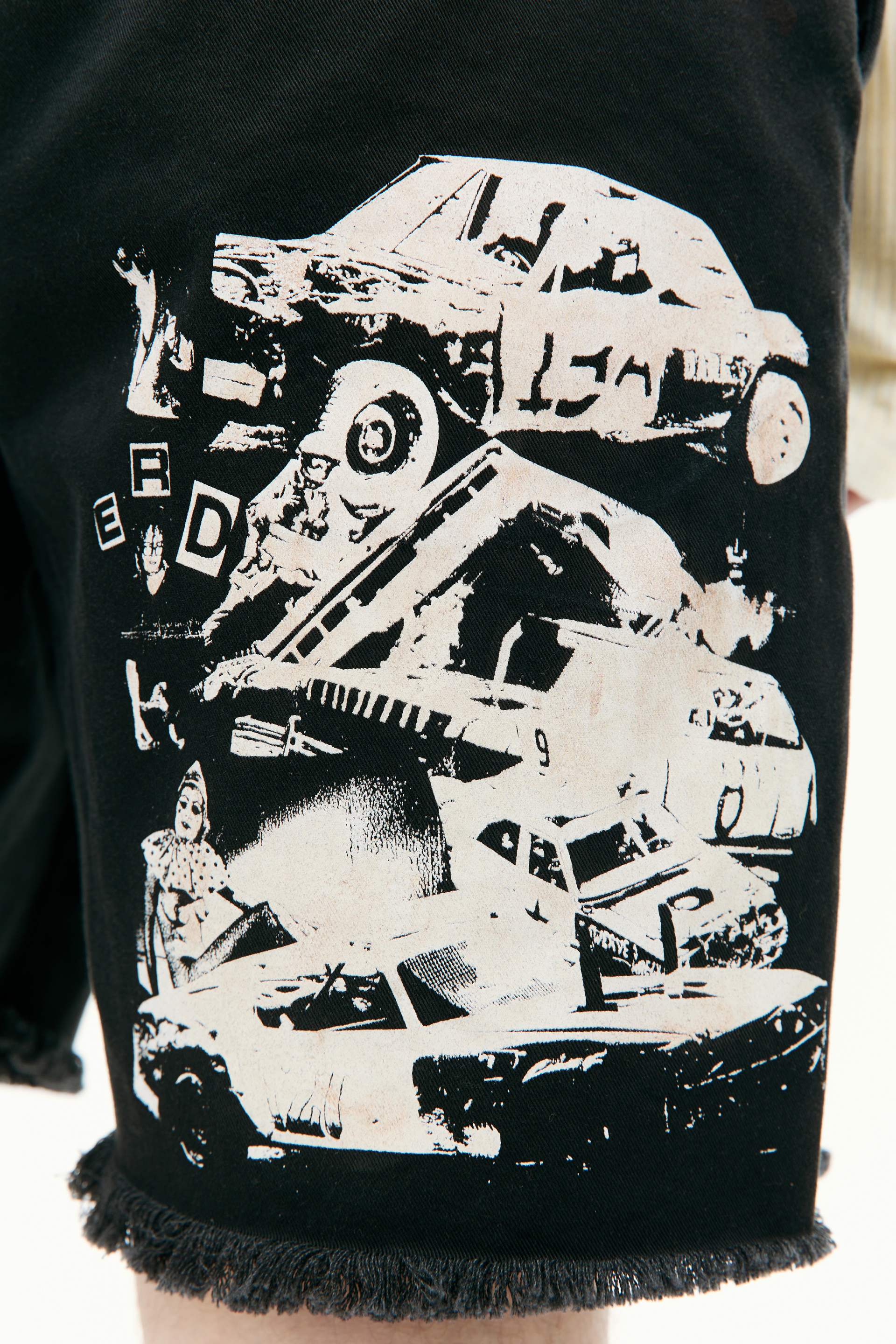 Enfants Riches Déprimés Crash printed denim shorts