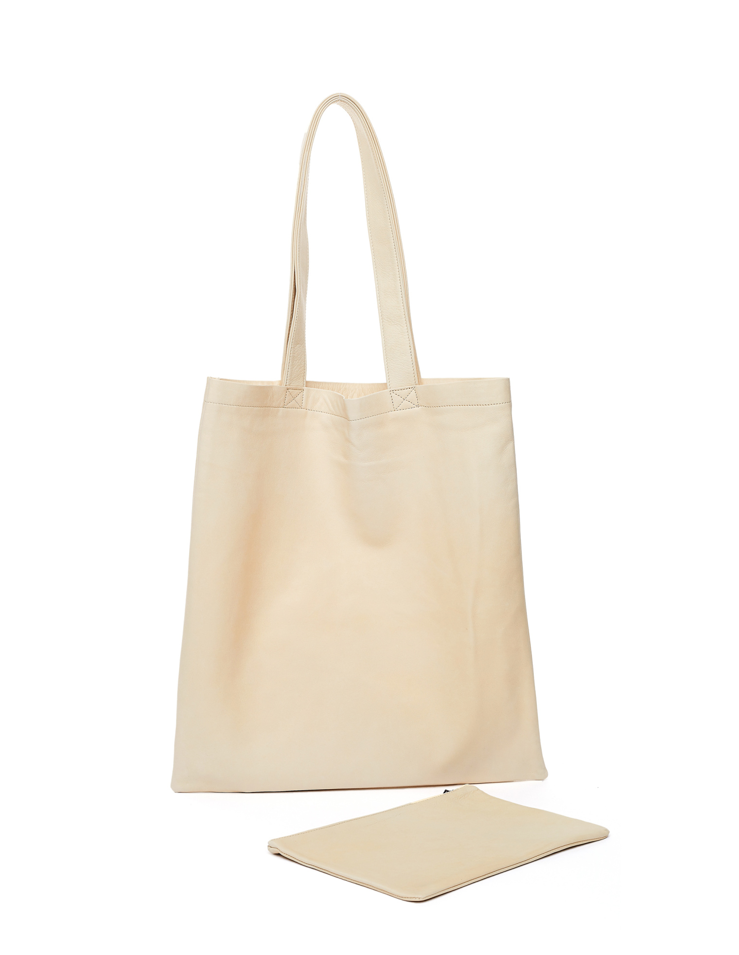 Isaac Reina Ultra Soft Beige Leather Tote Bag