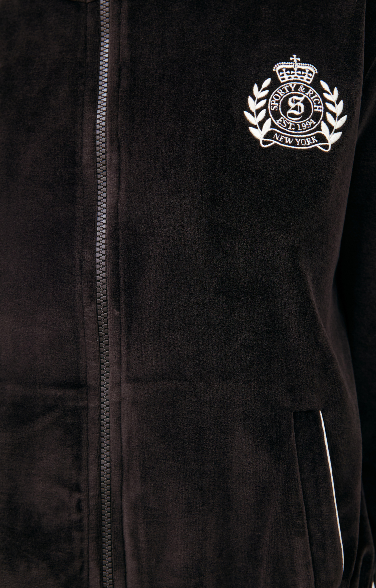 SPORTY & RICH Logo velour jacket