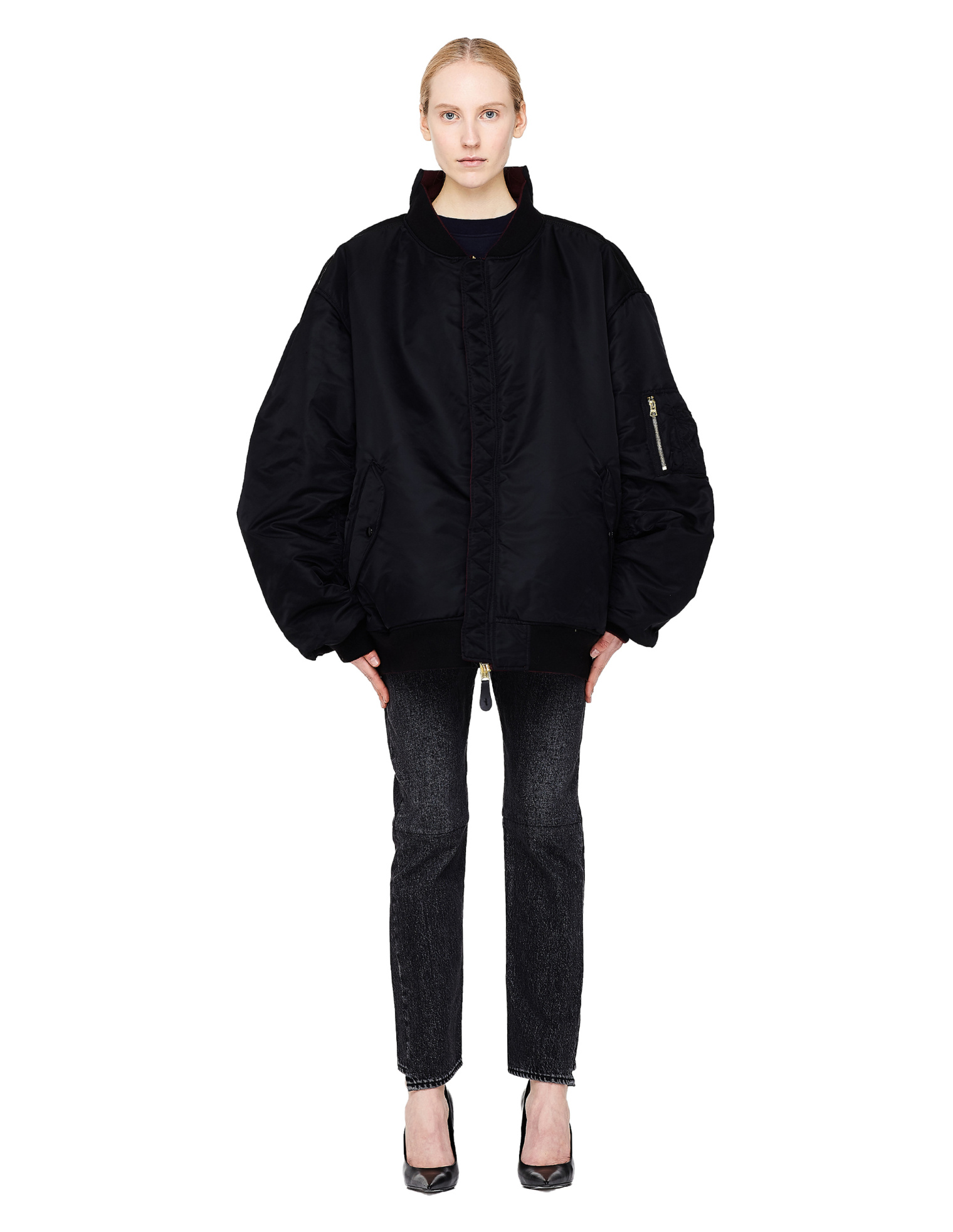 VETEMENTS Burgundy Alpha Industries Bomber Jacket