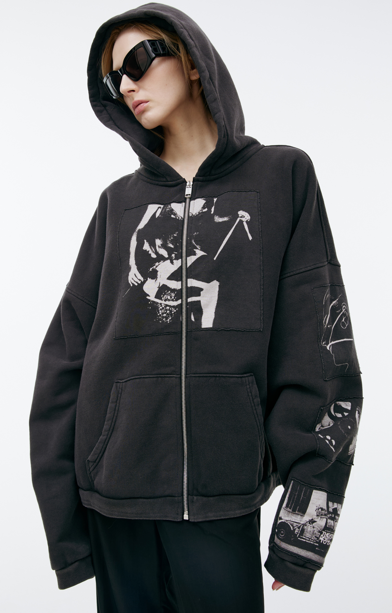 Enfants Riches Deprimes Black hoodie with patches