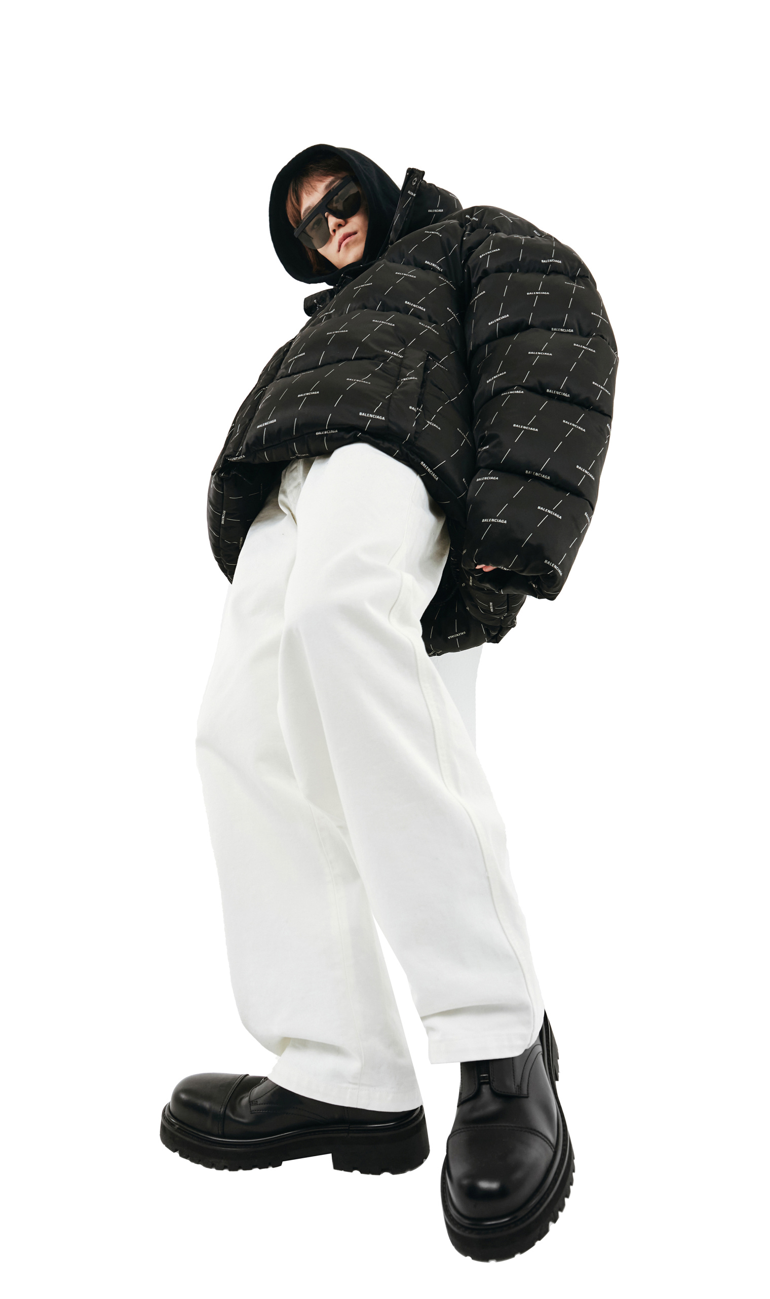 Balenciaga All Over Logo Down Jacket