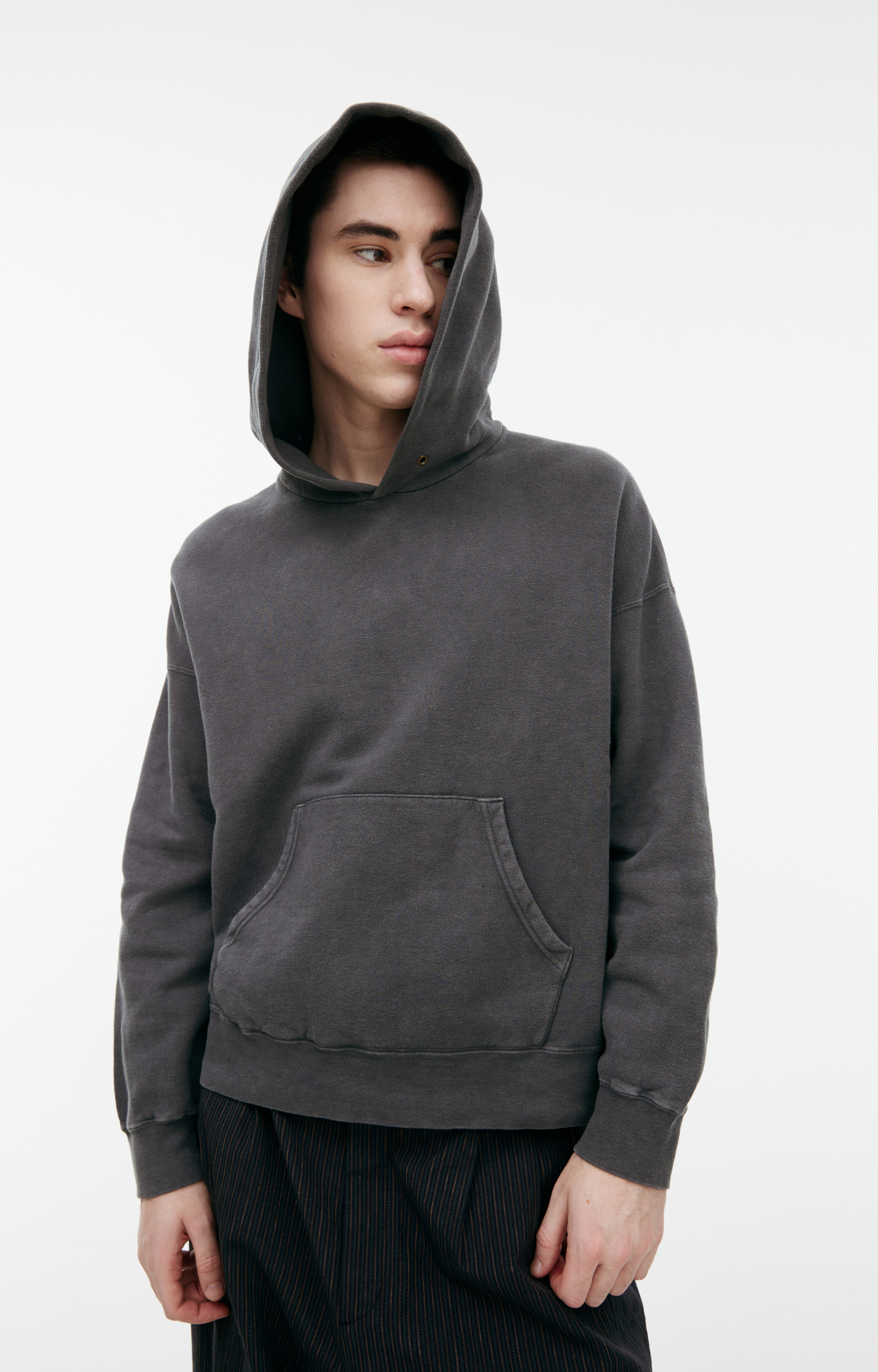visvim Grey hoodie with patch pocket