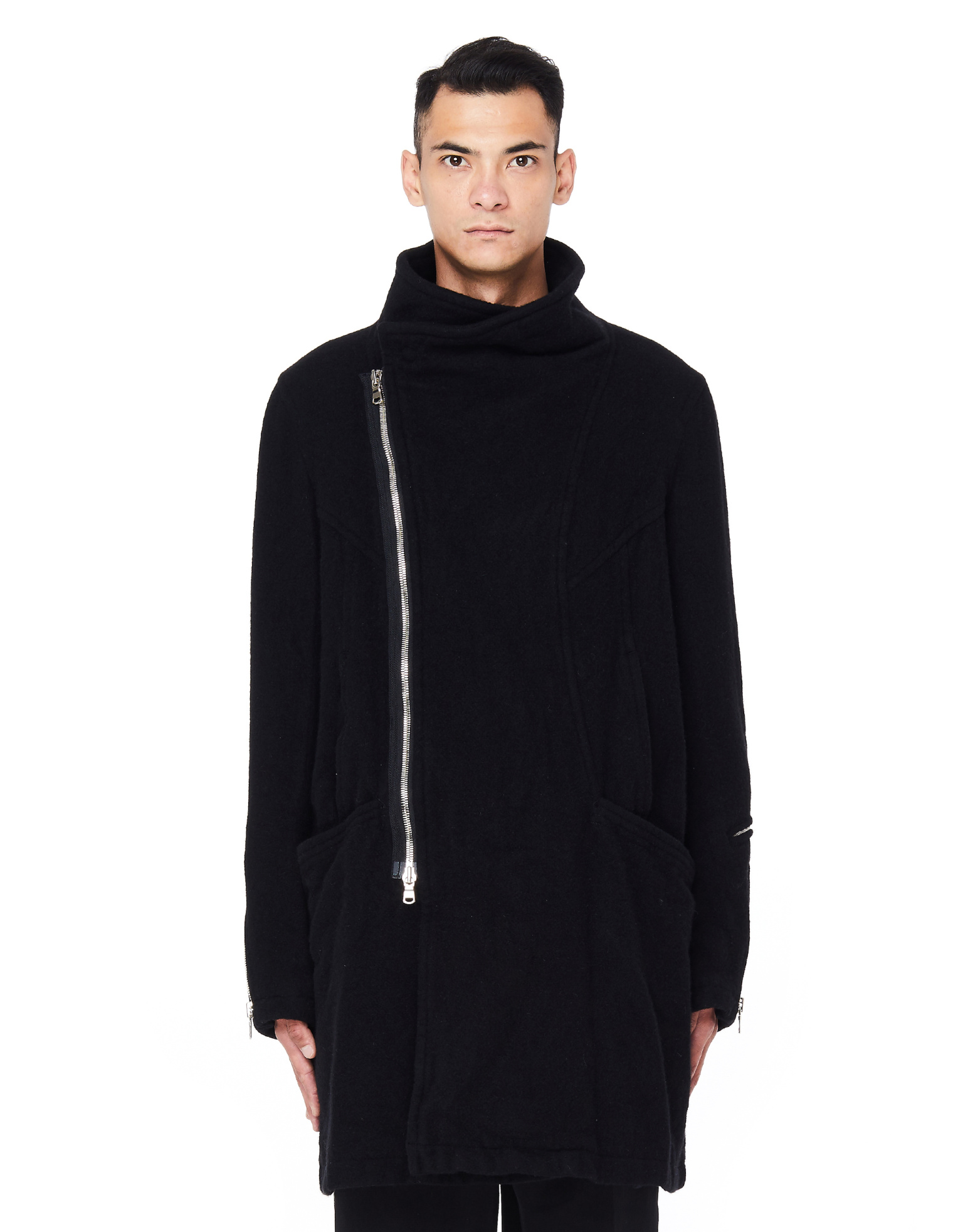 The Viridi-Anne Black Wool Coat