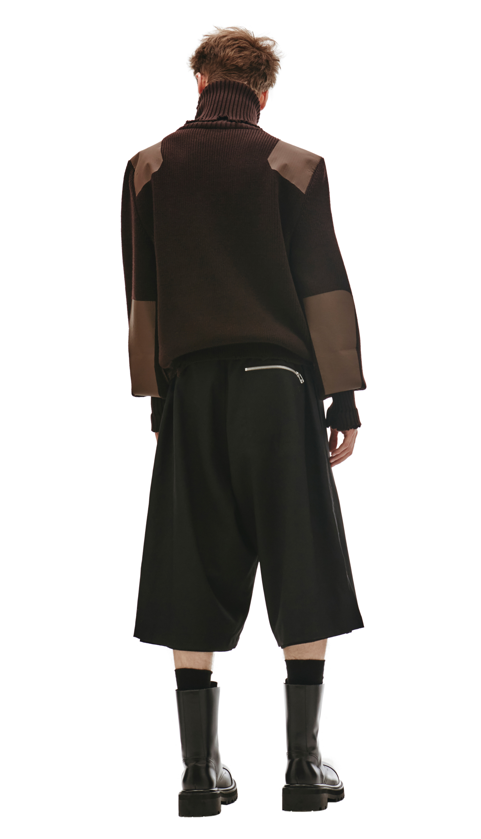 VETEMENTS Brown Wool Destroyed Turtleneck Sweater