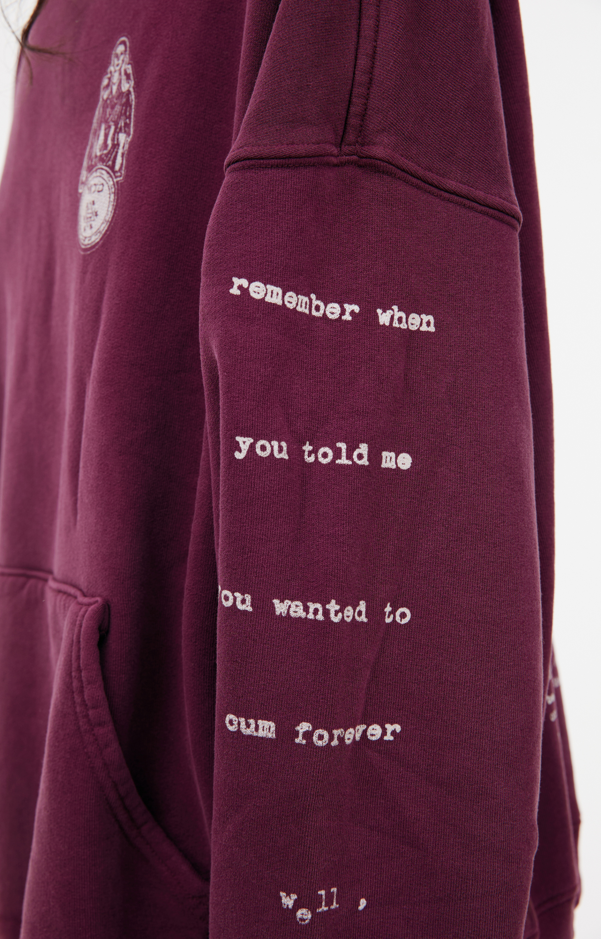 Enfants Riches Déprimés Burgundy hoodie with print