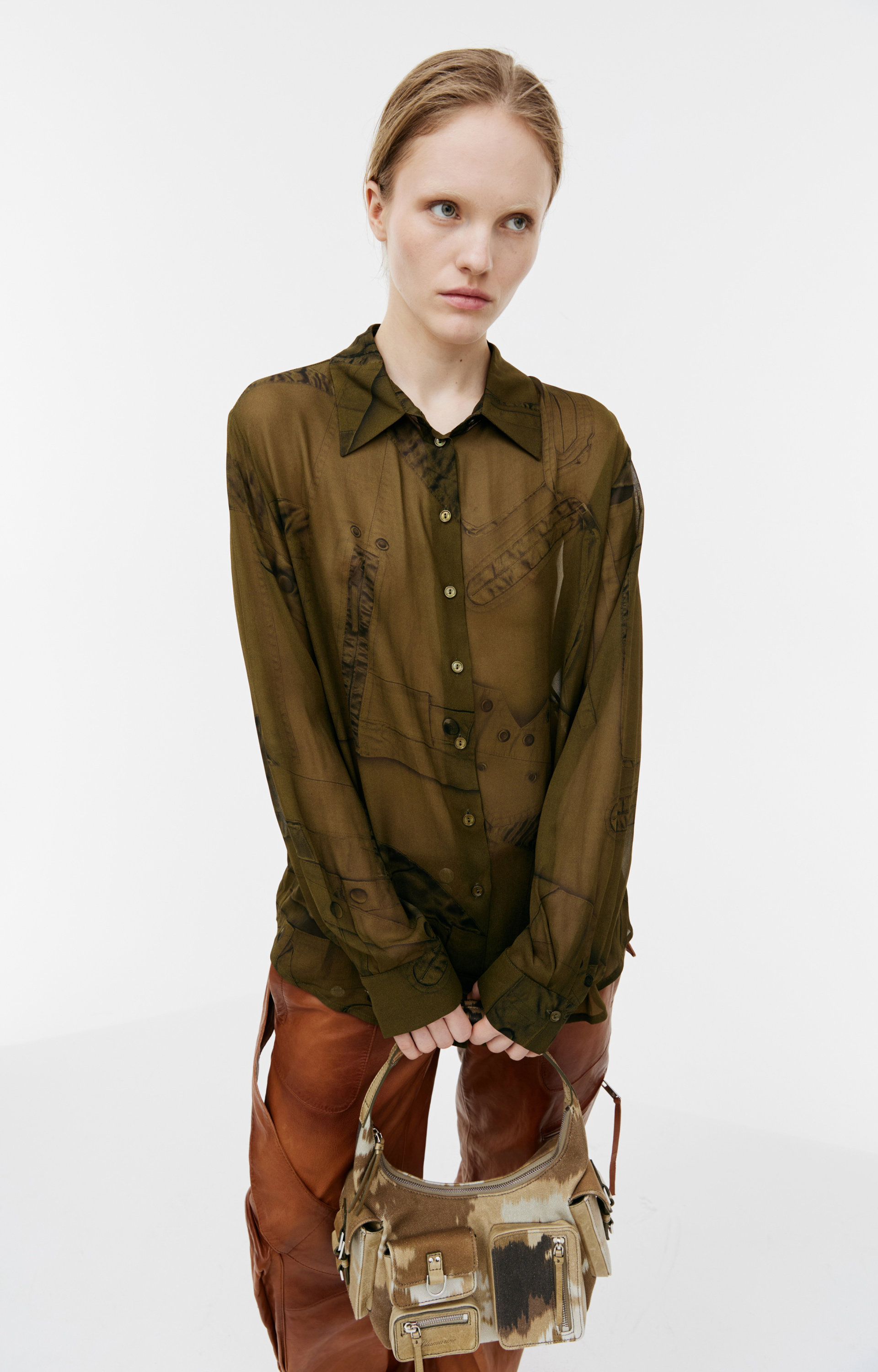 Blumarine Сargo denim shirt