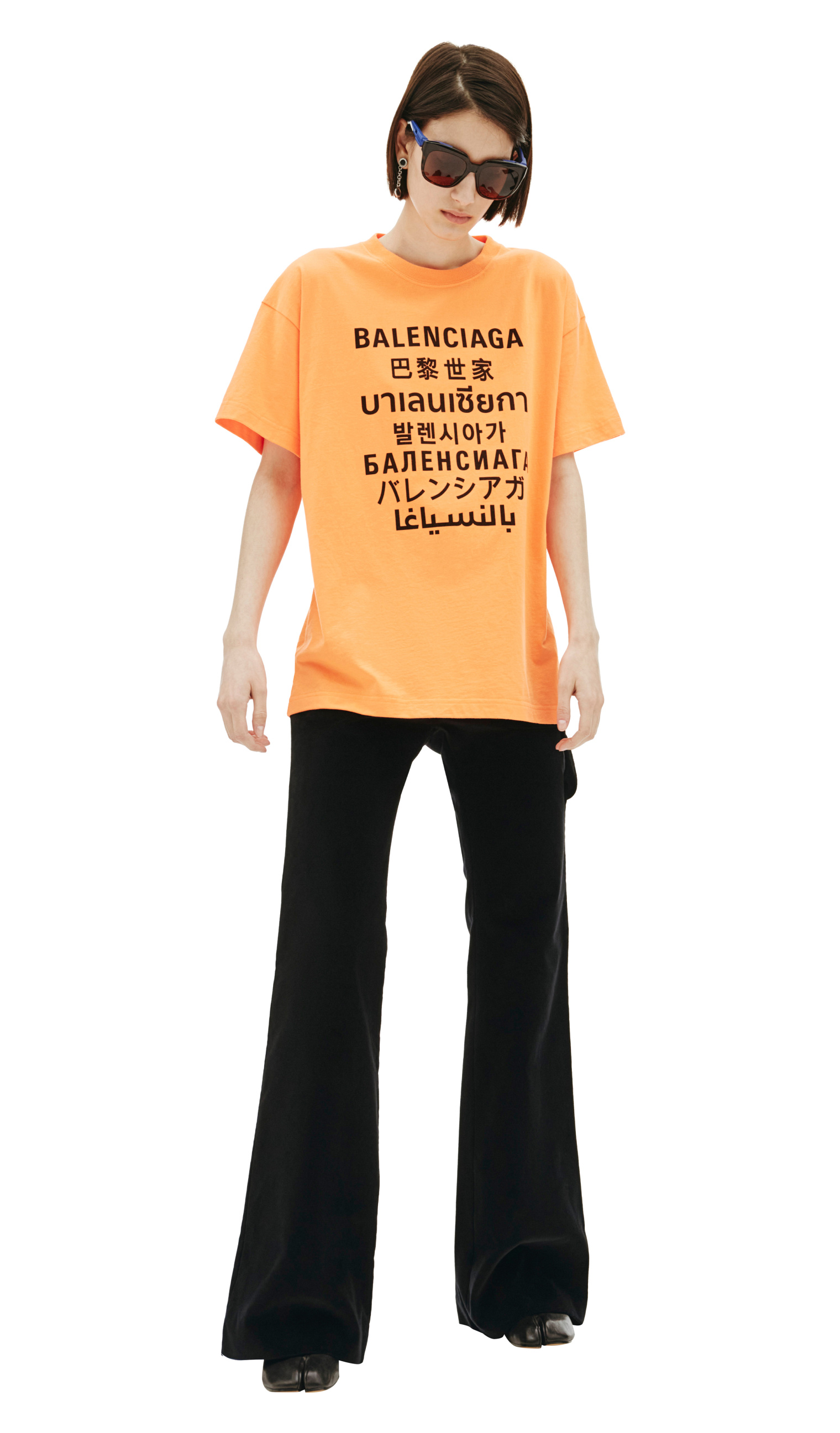 Balenciaga Оранжевая футболка Languages