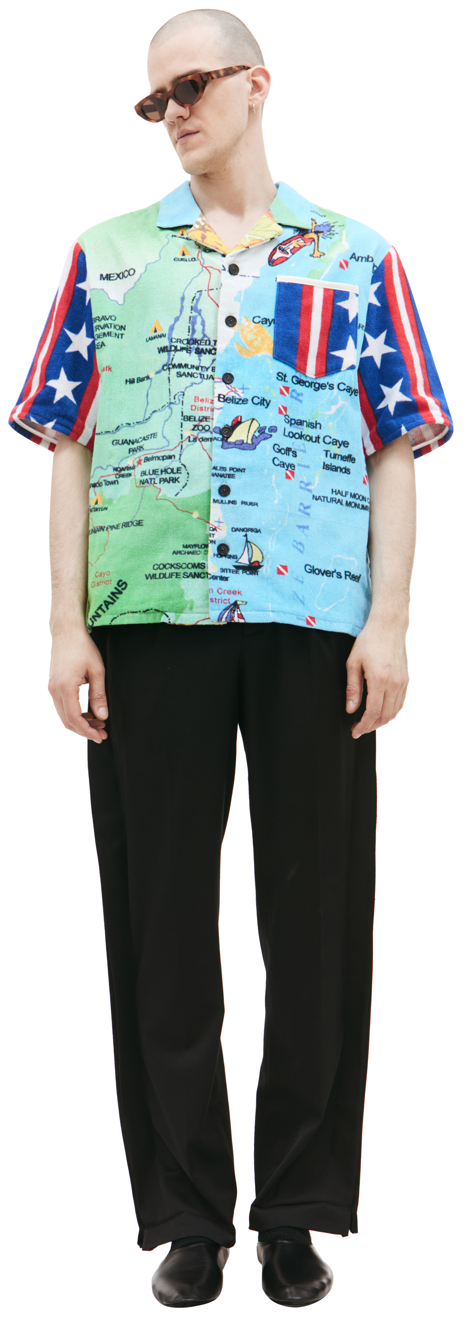 MARINE SERRE Multicolor patchwork shirt