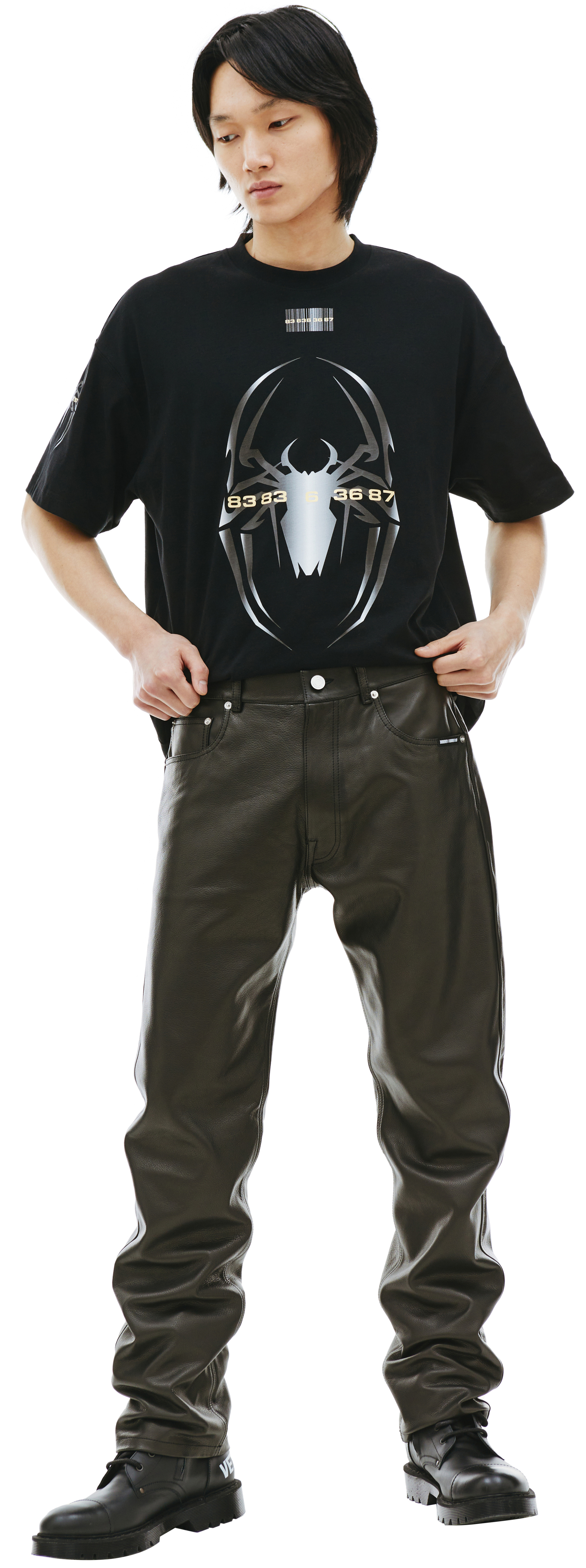 VTMNTS Leather straight leg trousers