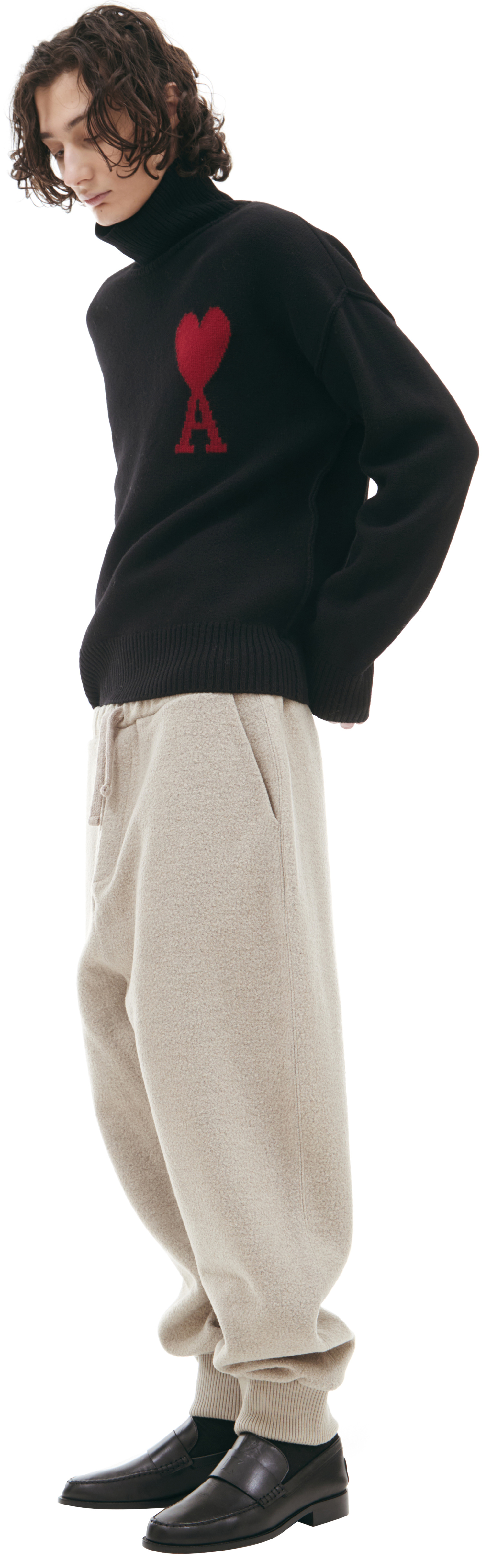 AMI PARIS Beige wool trousers