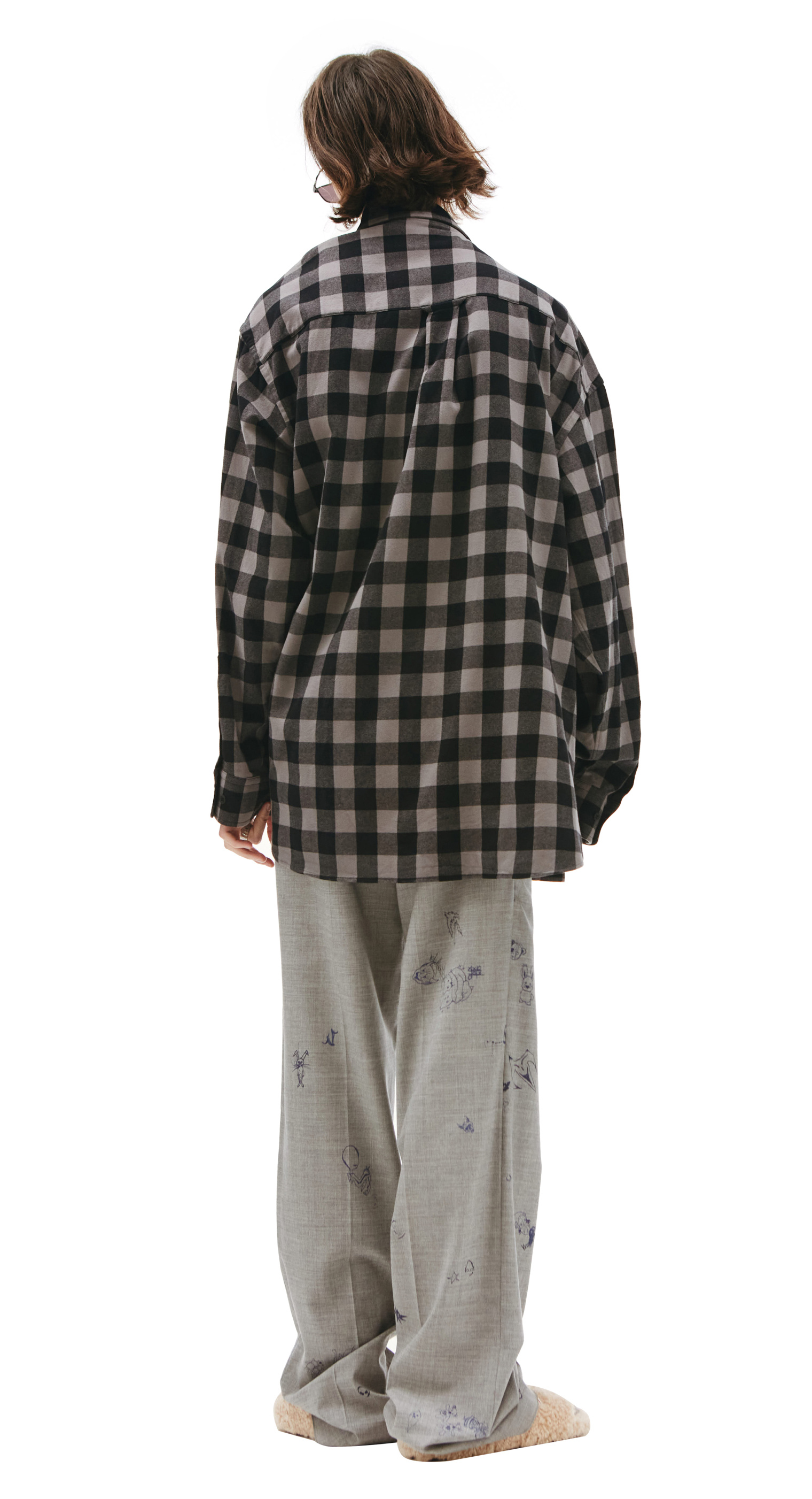 Balenciaga Grey & Black Check Shirt