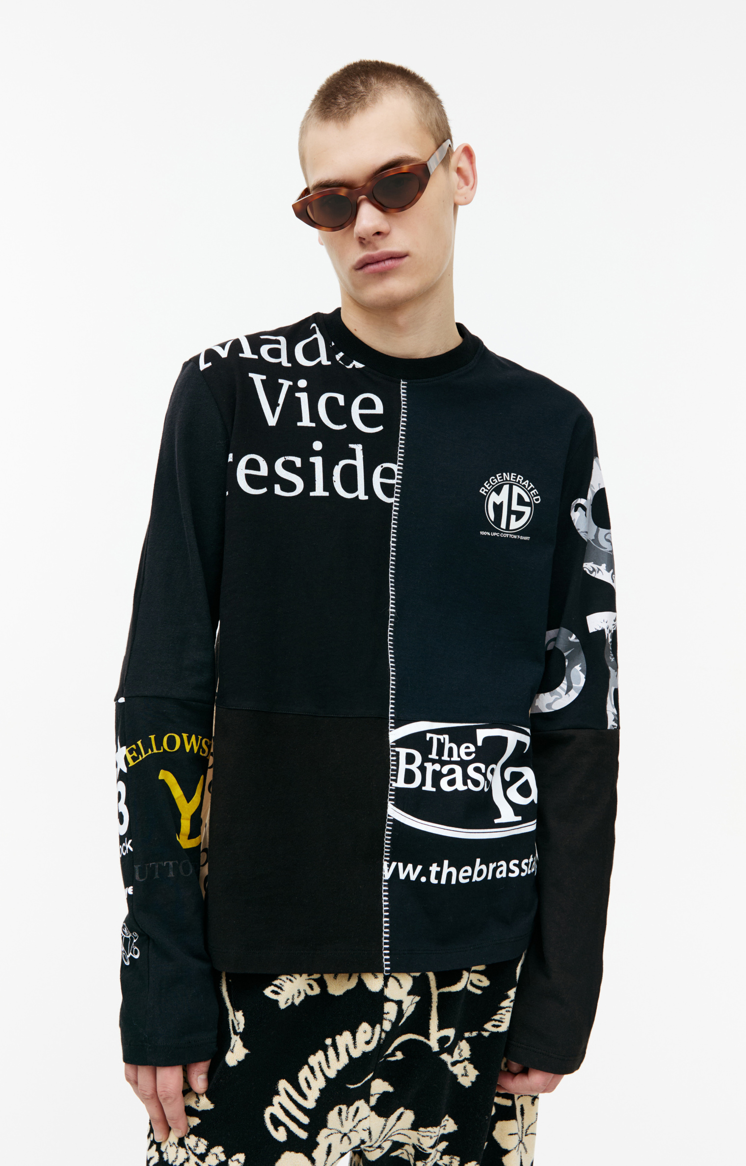 MARINE SERRE Black graphic longsleeve