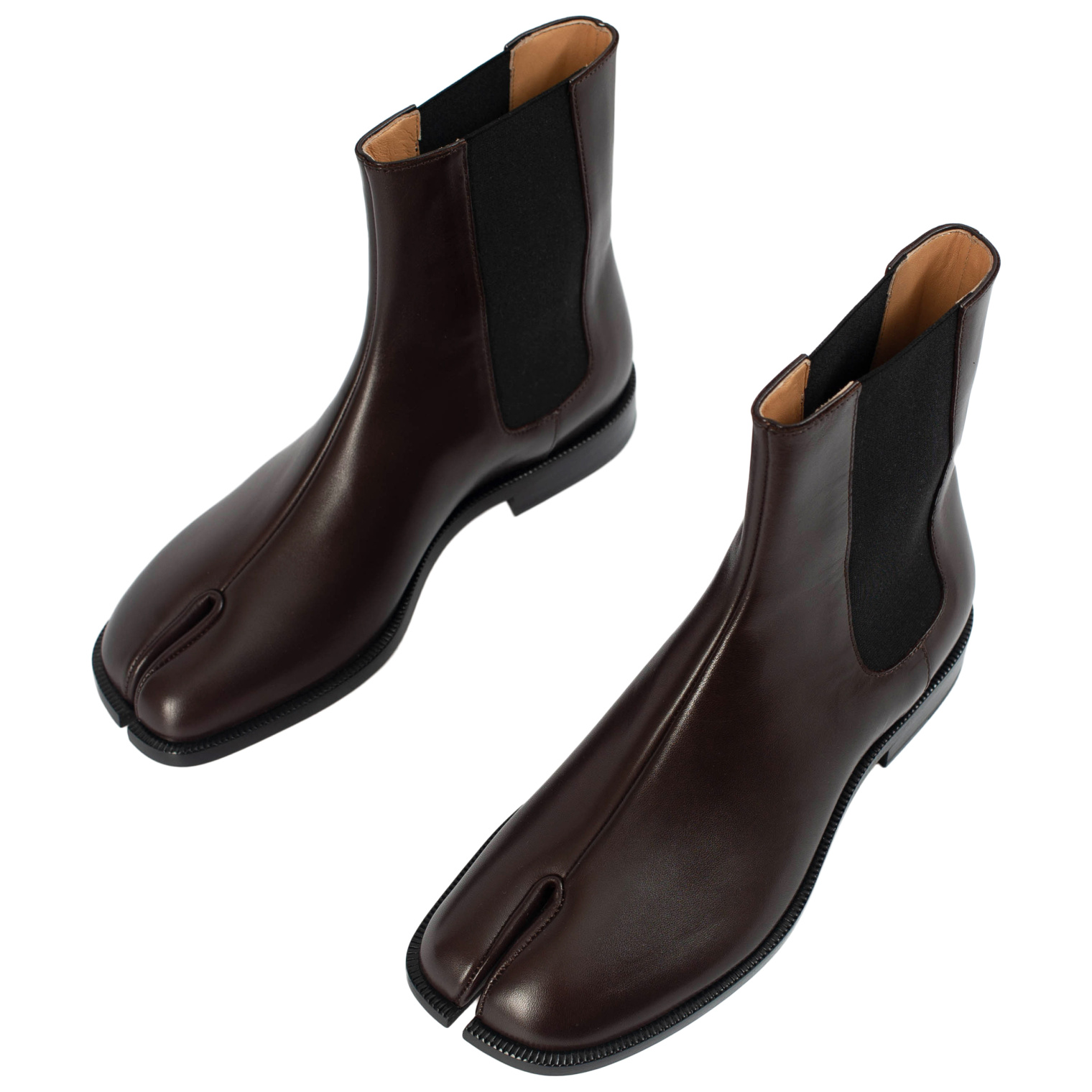 Maison Margiela Бордовые кожаные челси Tabi