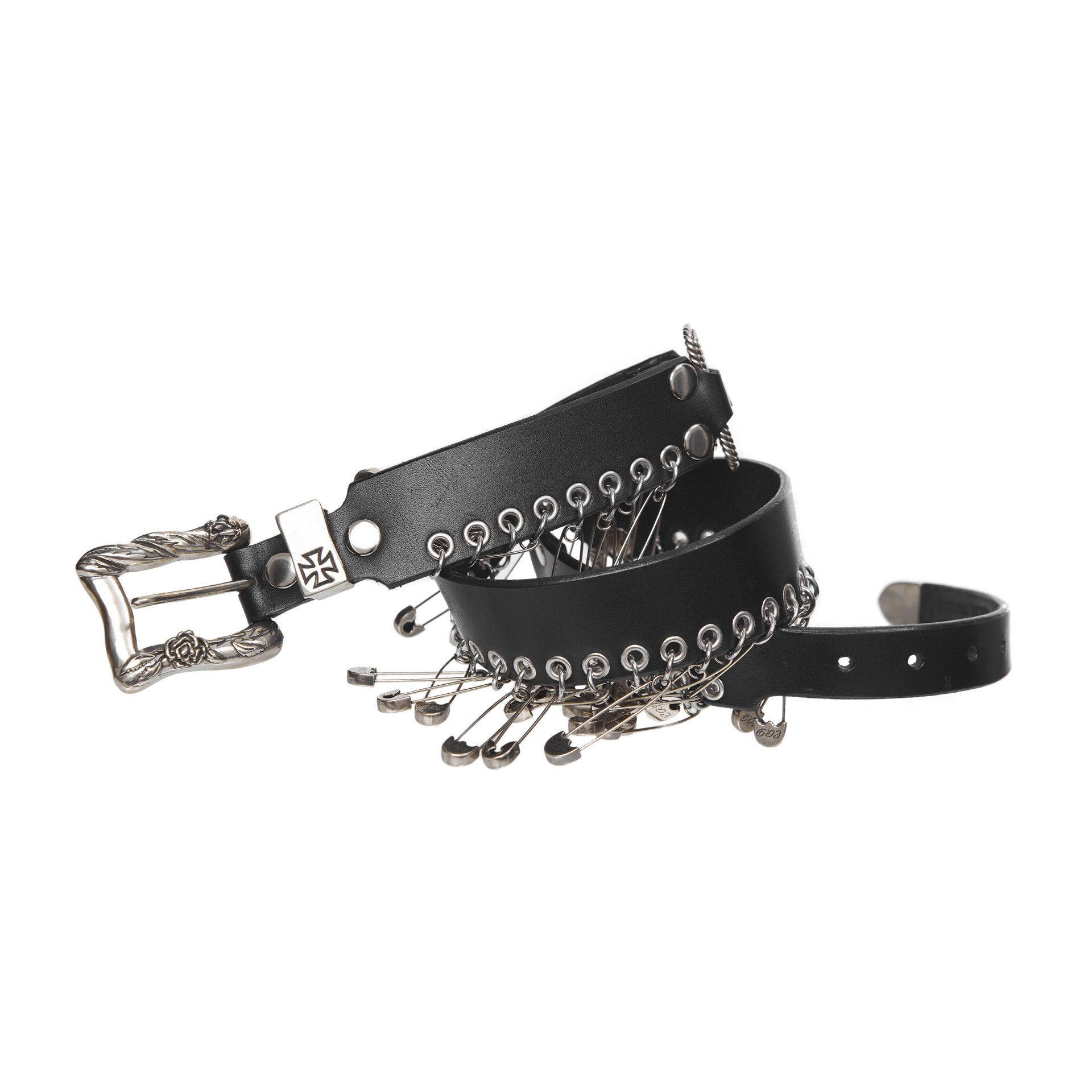 Enfants Riches Déprimés Leather belt with pins