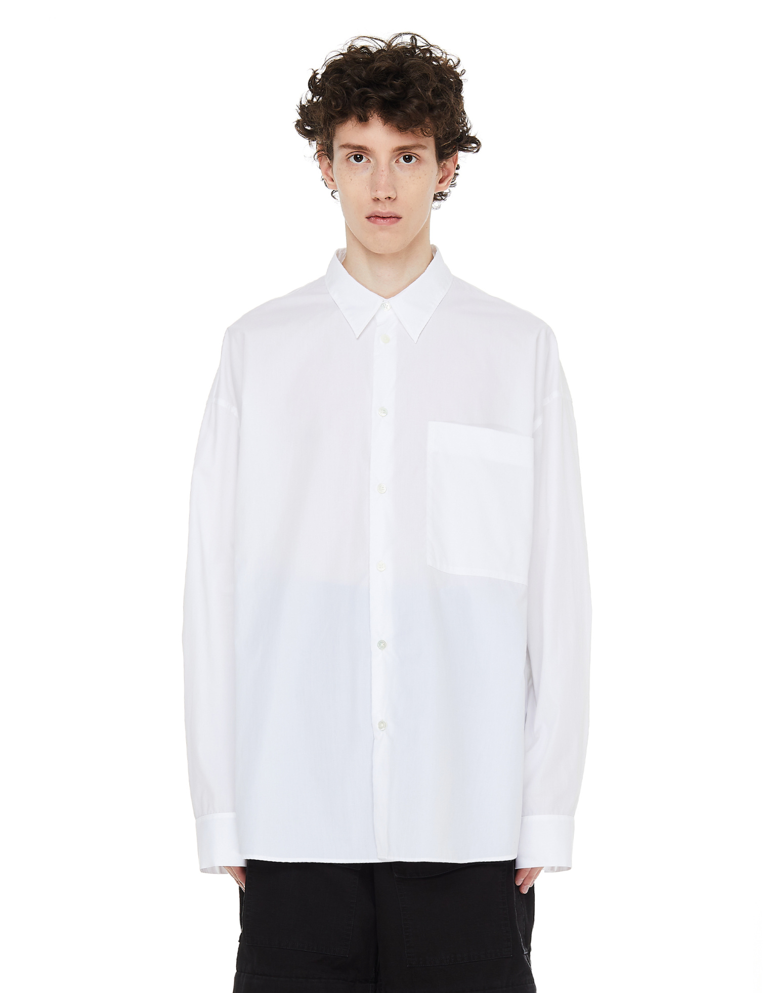 Ann Demeulemeester Белая рубашка с нагрудным карманом
