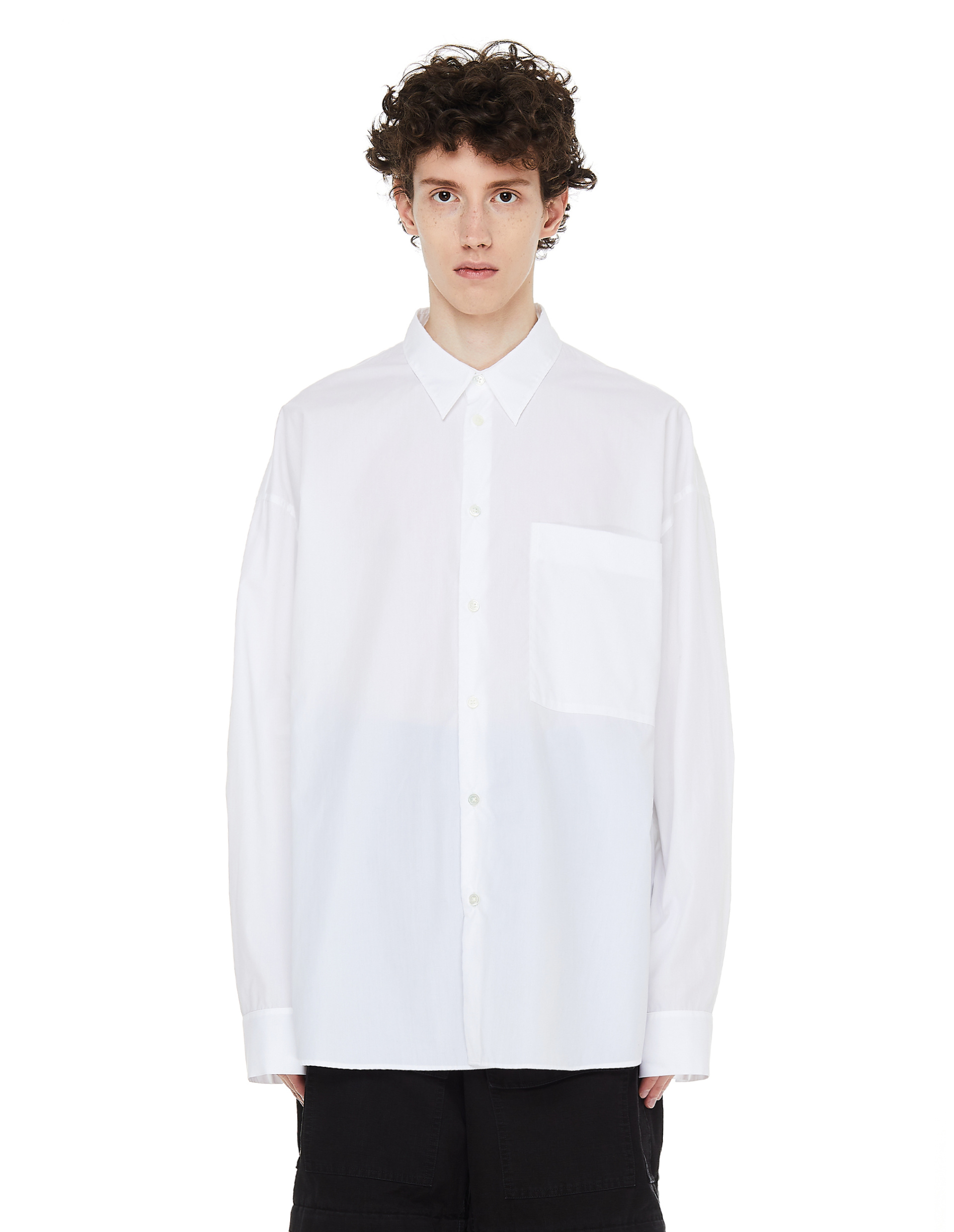 Ann Demeulemeester White Chest Pocket Shirt