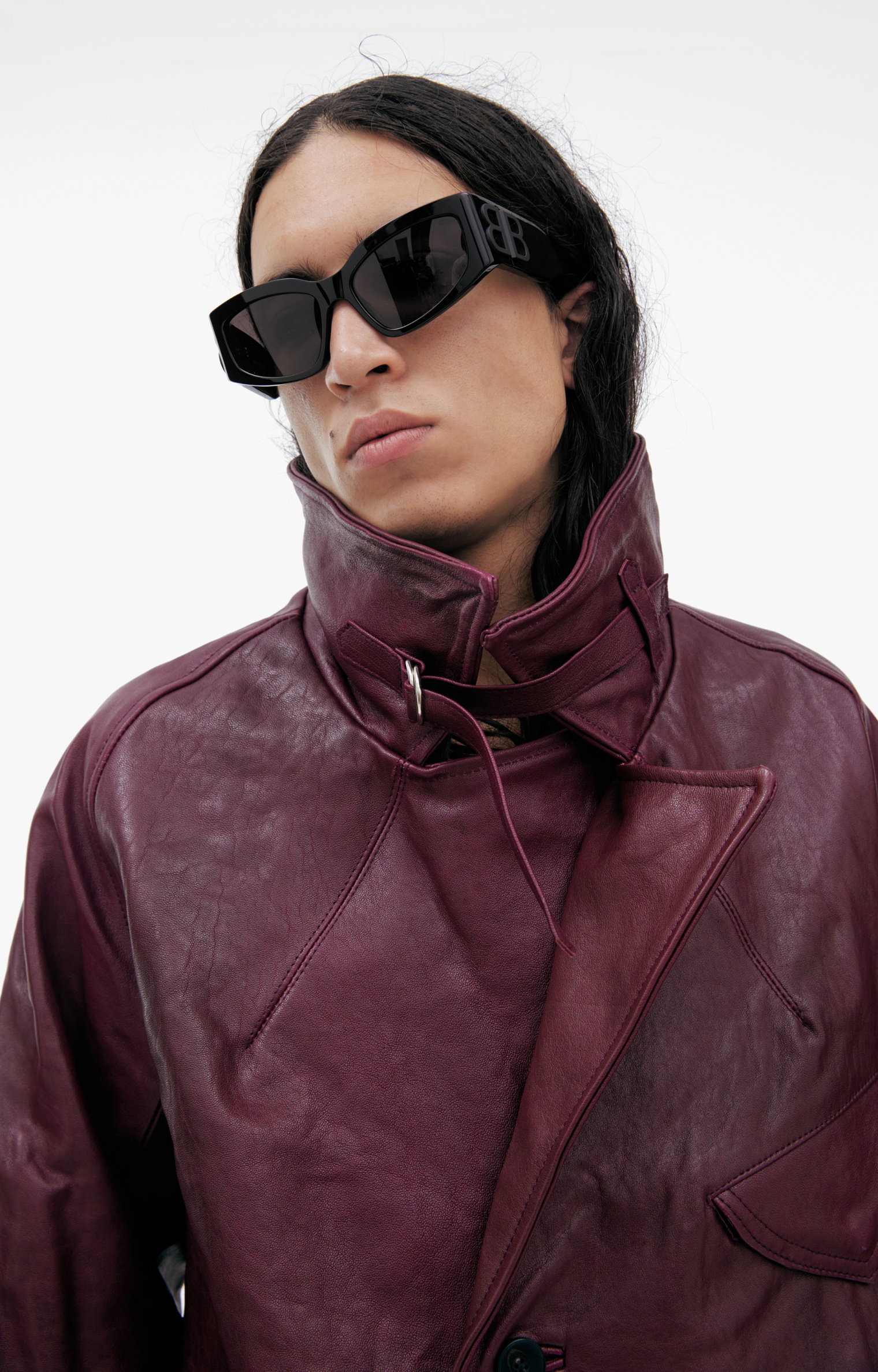 Enfants Riches Déprimés Burgundy leather jacket