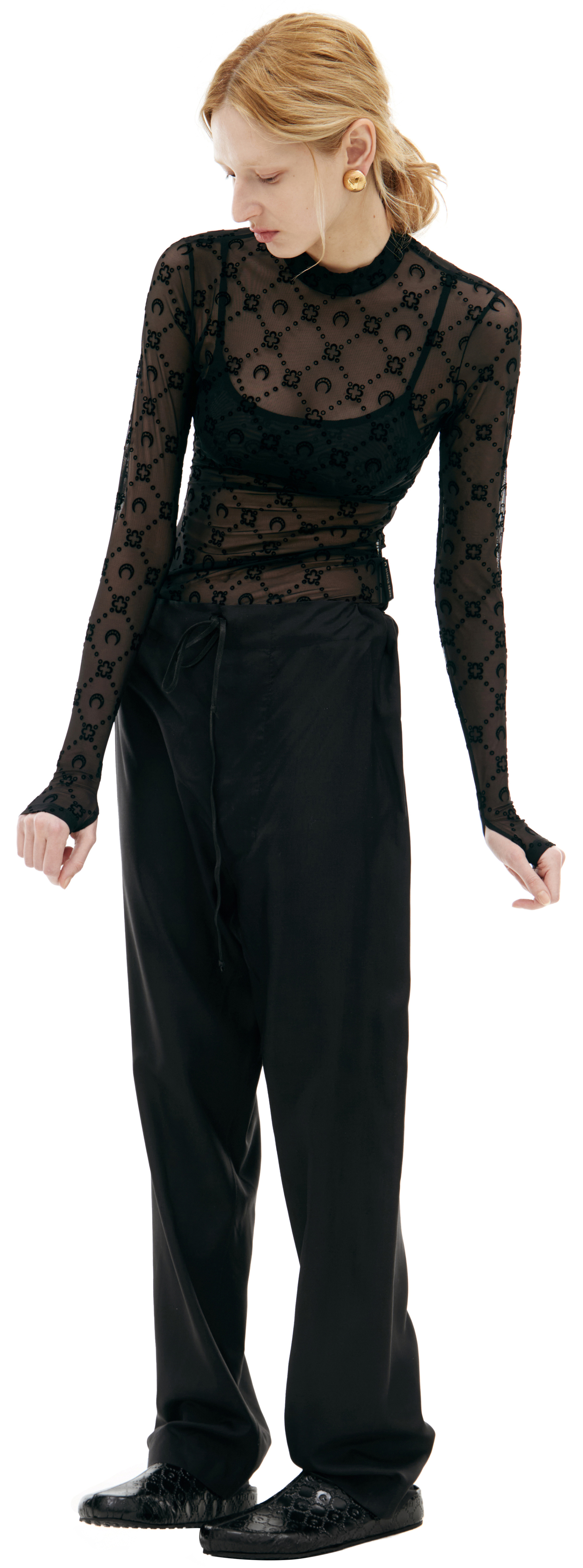 MARINE SERRE Semi-transparent longsleeve